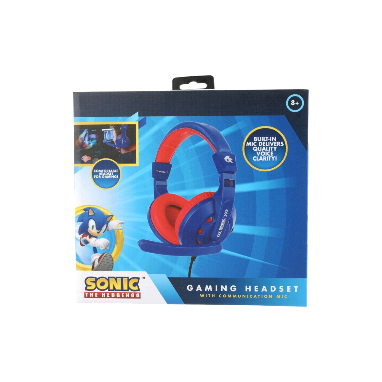 Sonic The Hedgehog Gaming Console Over-Ear Headset with Microphone Blue Ages 8+