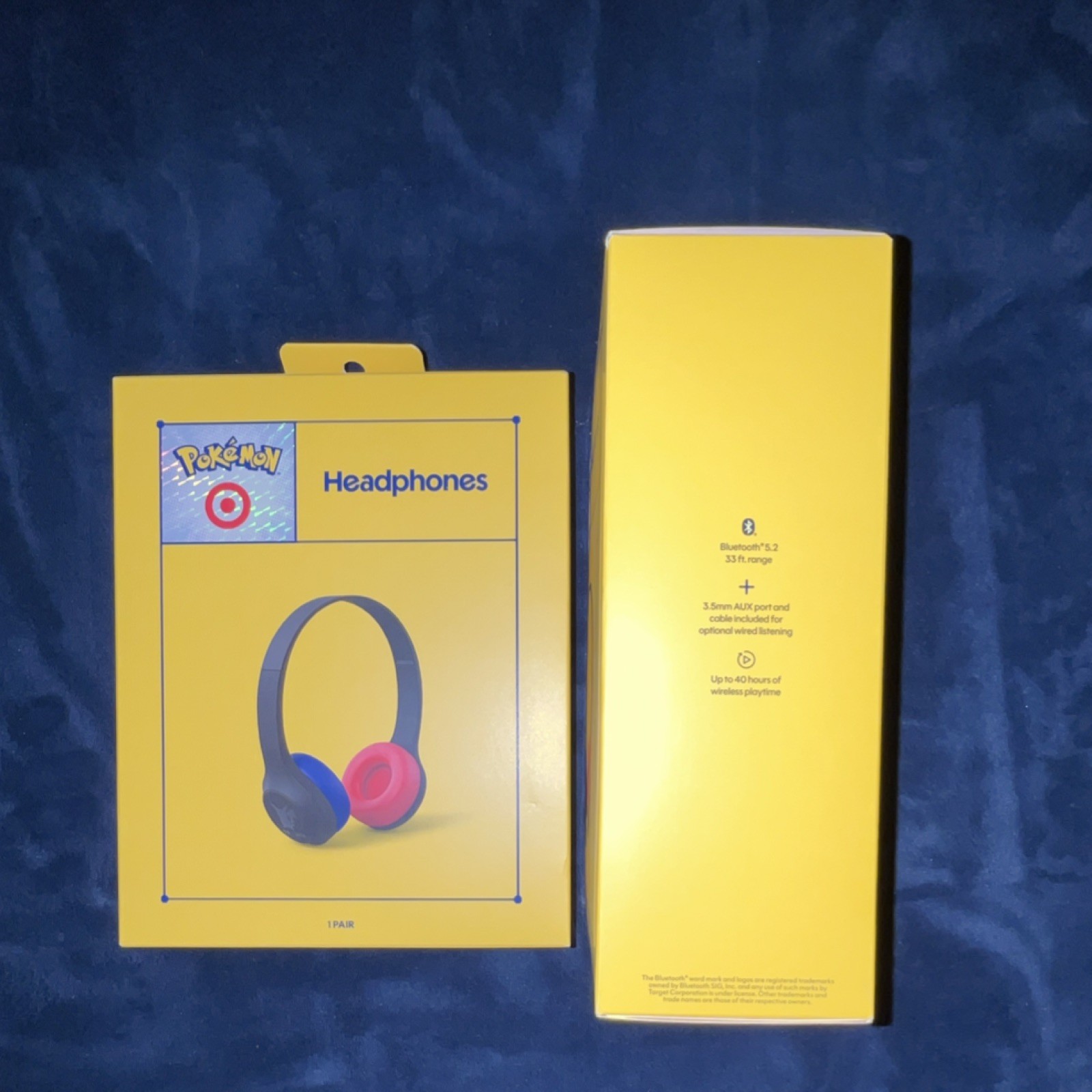 Pokemon x Target Wireless Headphones Blue Red Built-in Microphone Bluetooth