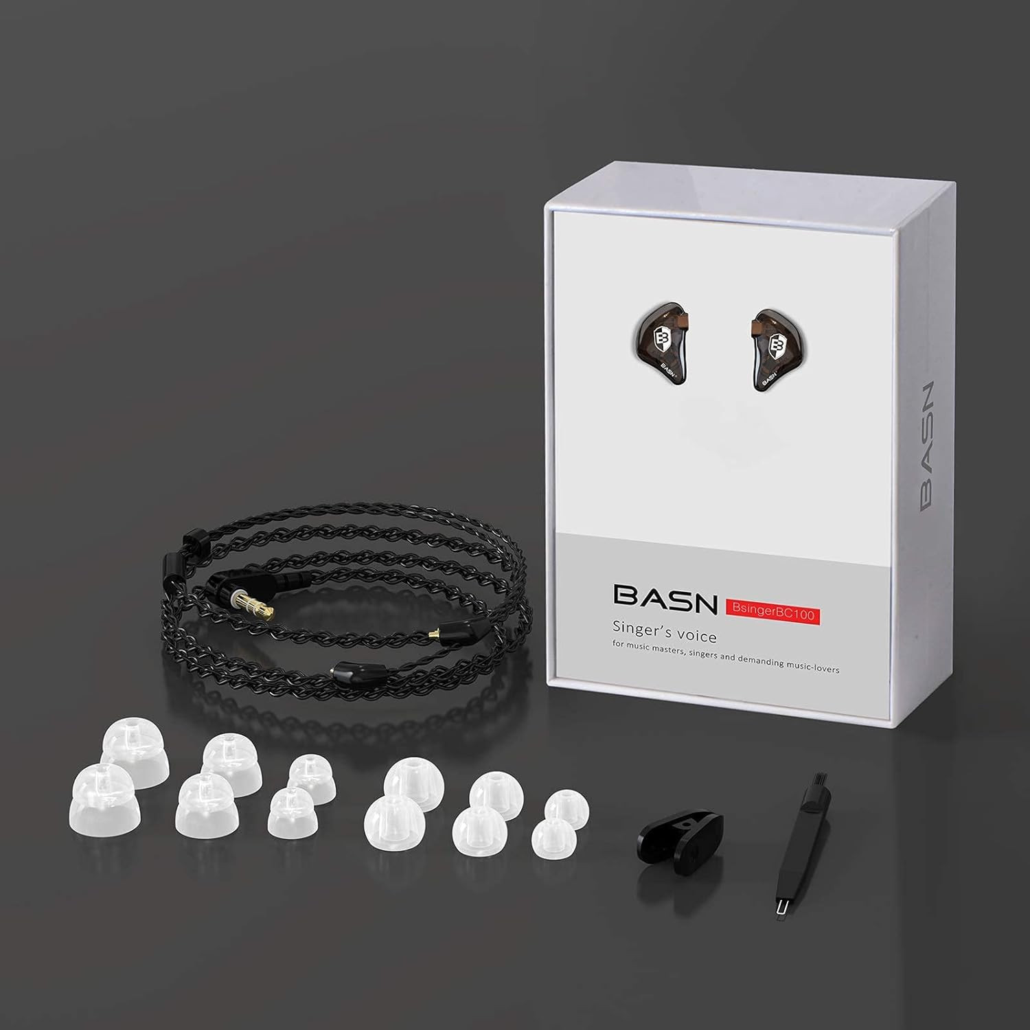 In-Ear Monitor Headphones Dual Dynamic Drivers IEM Earphones Detachable MMCX Cab