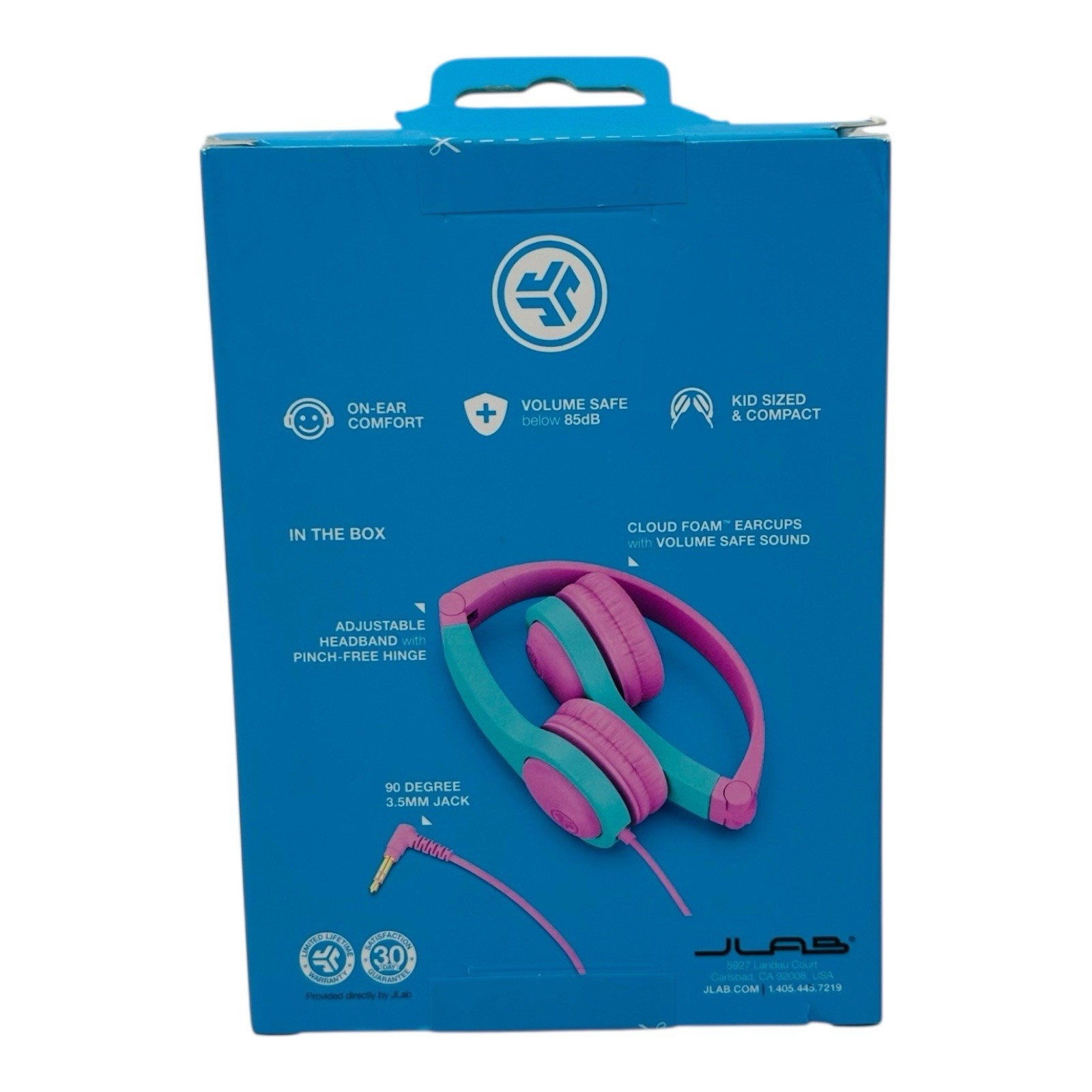 JLab JBuddies Folding Kids Headphones Wired Volume Safe 2nd Gen Pink/Teal