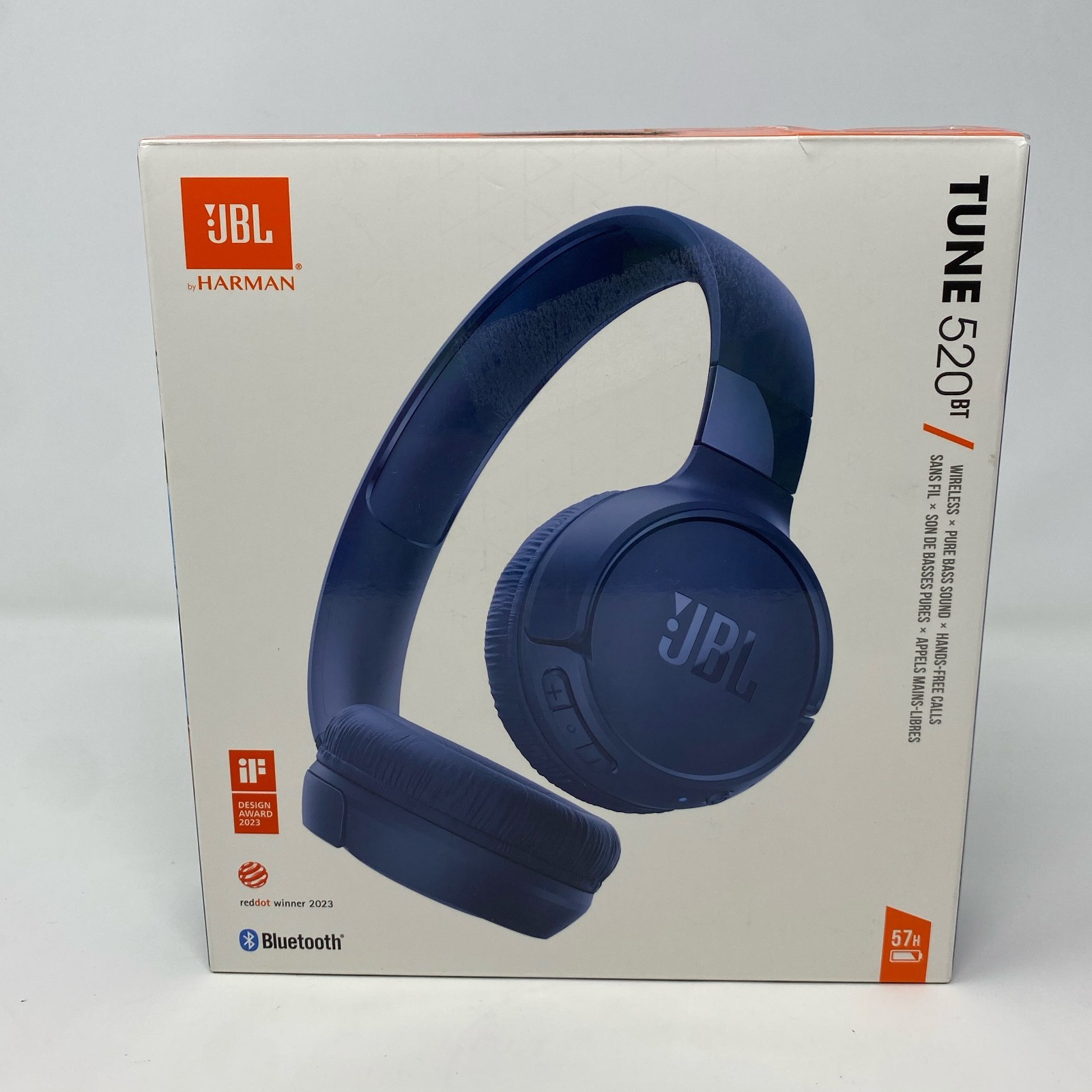 JBL Tune 520BT Bluetooth On-Ear Headphones – Blue 57h Battery