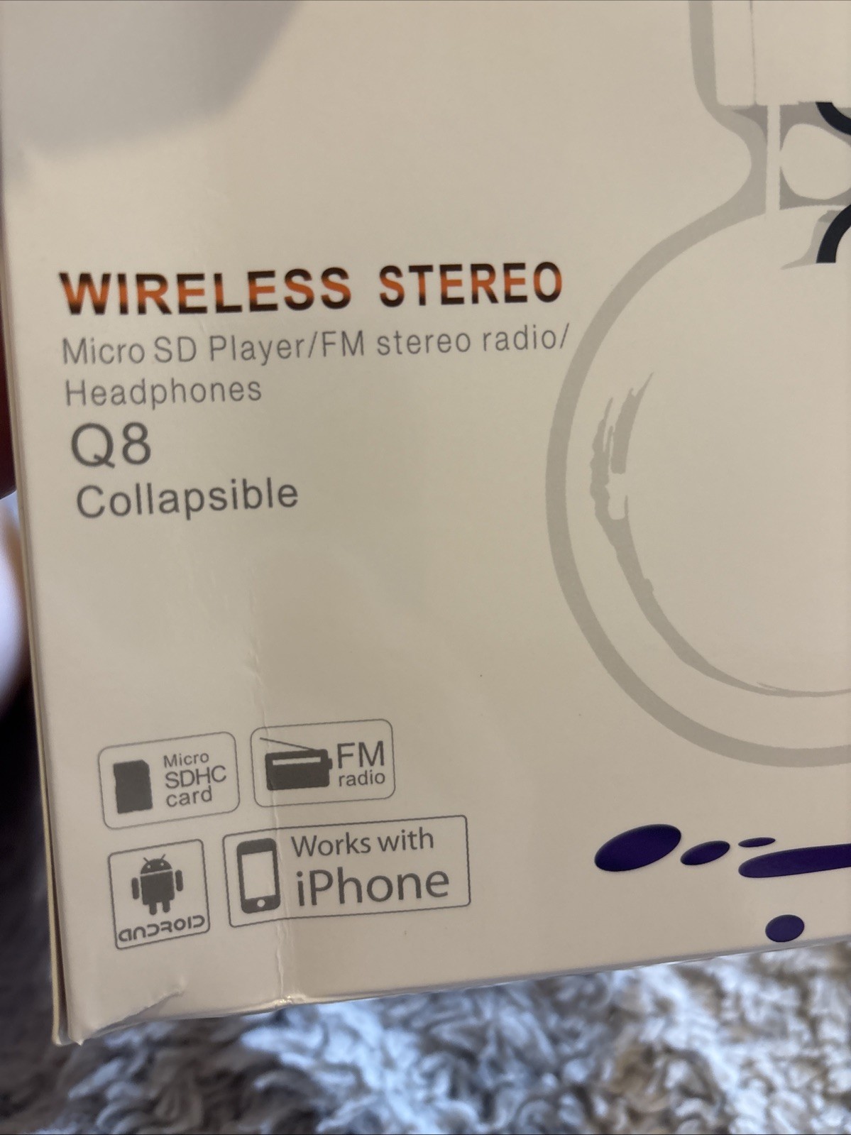 Q8 Wireless Stereo Headphones Unisex OS Green New Bluetooth FM Radio Micro SD