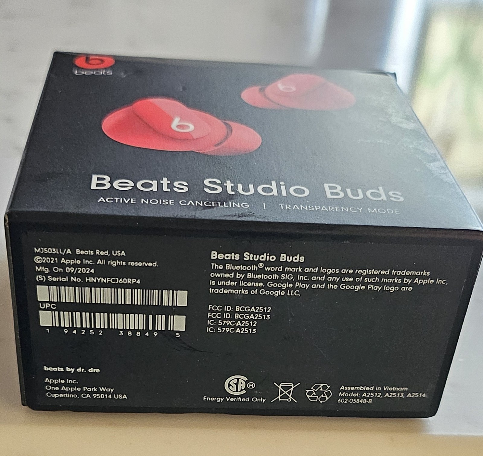 Original Left Side Earbud Replacement For Beats Studio Buds Red with Case OEM