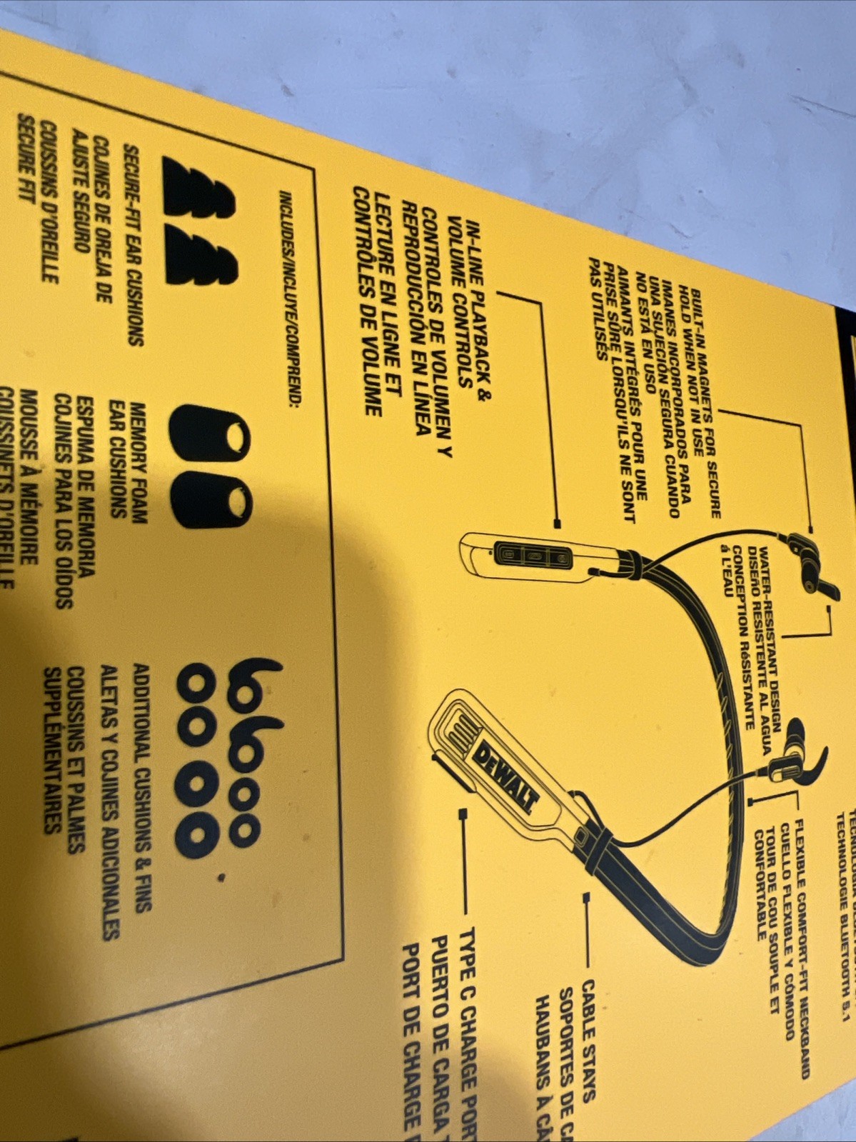 DEWALT DXMA1902091A Jobsite Pro Wireless Neckband Earphones Bluetooth