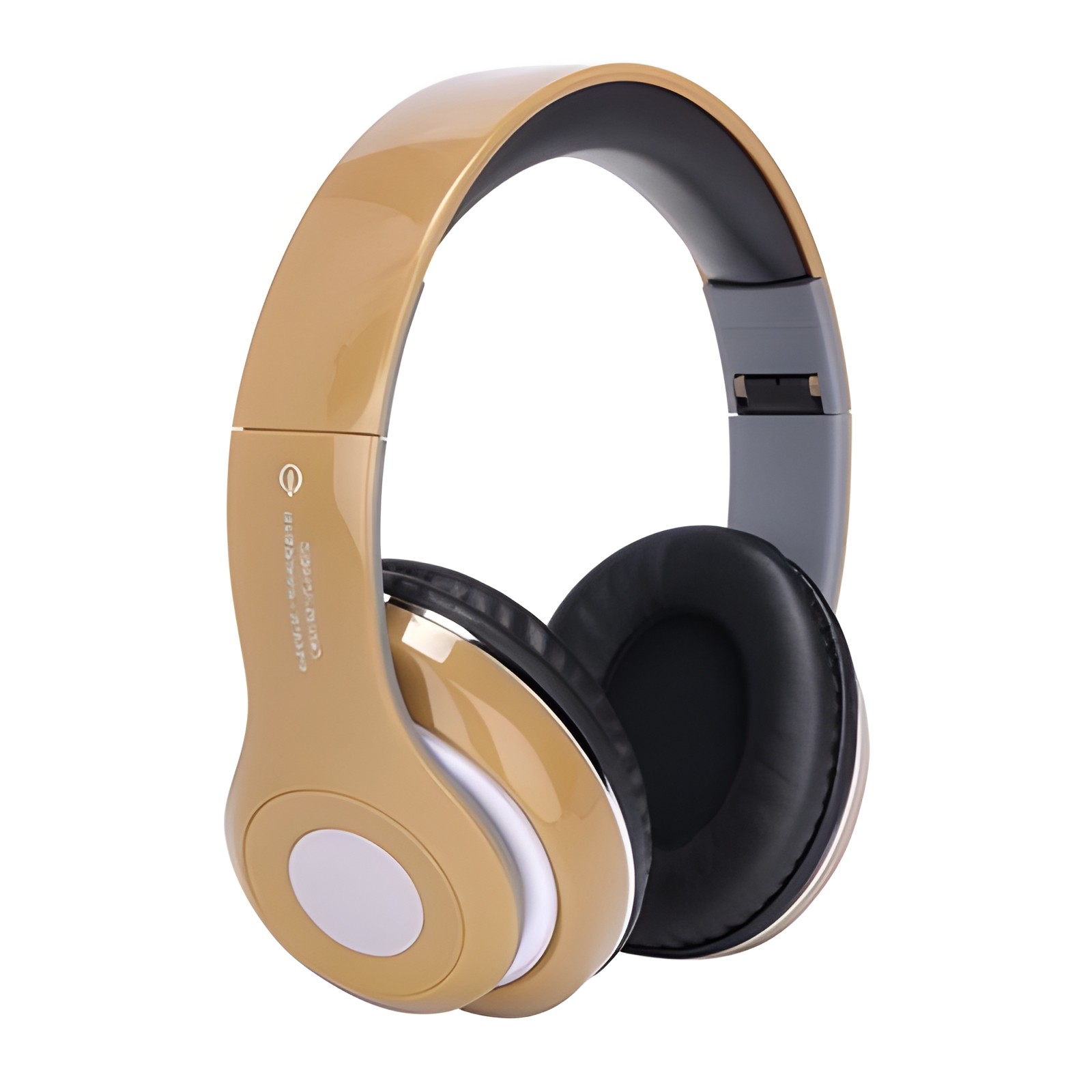 Bluetooth Wireless Over Ear Headphones with Mic FM Tuner Memory Card Slot Gold
