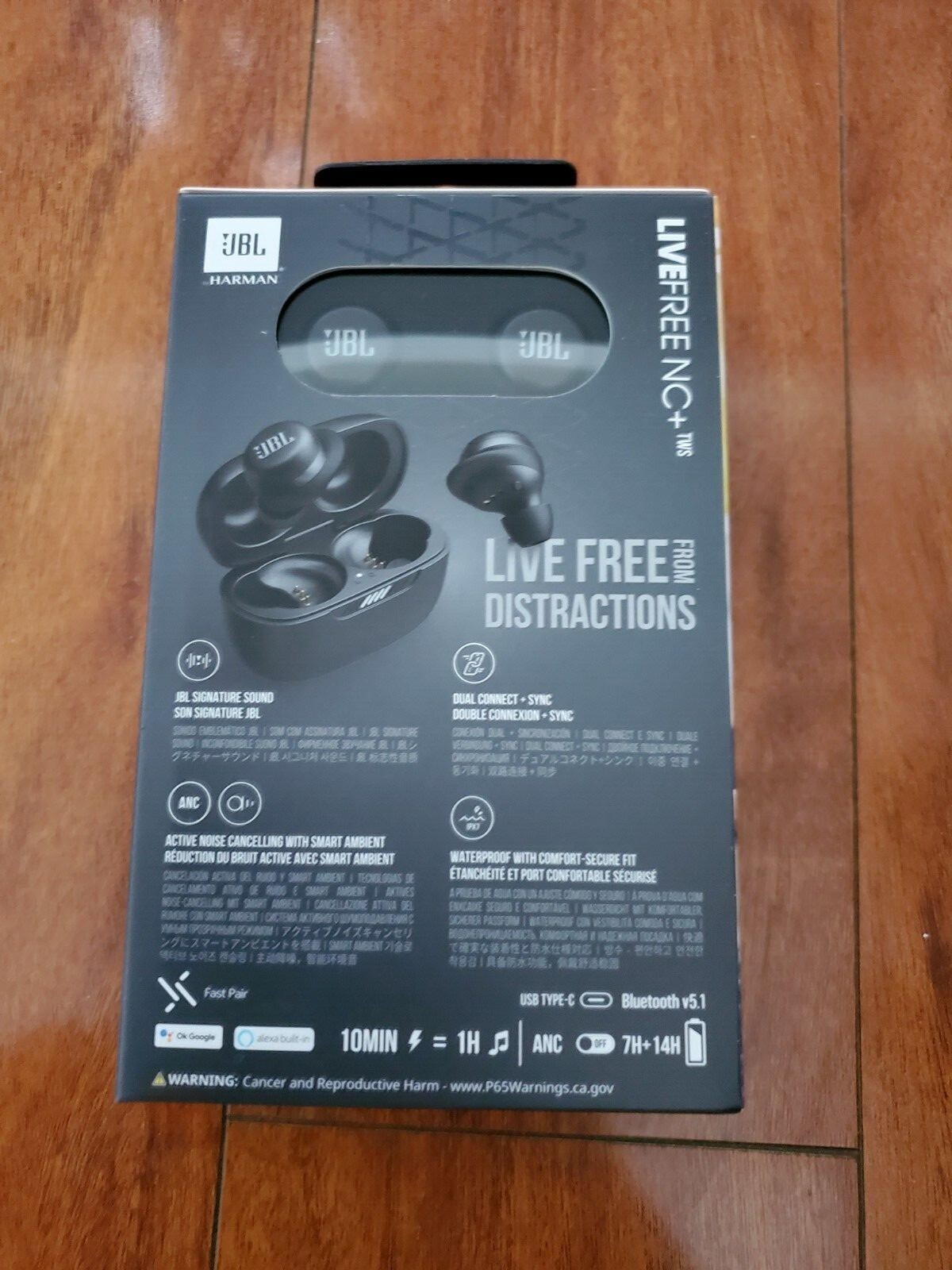 JBL Live Free NC+TWS In Ear Headphones – Black JBLLIVEFRNCPTWSBAM