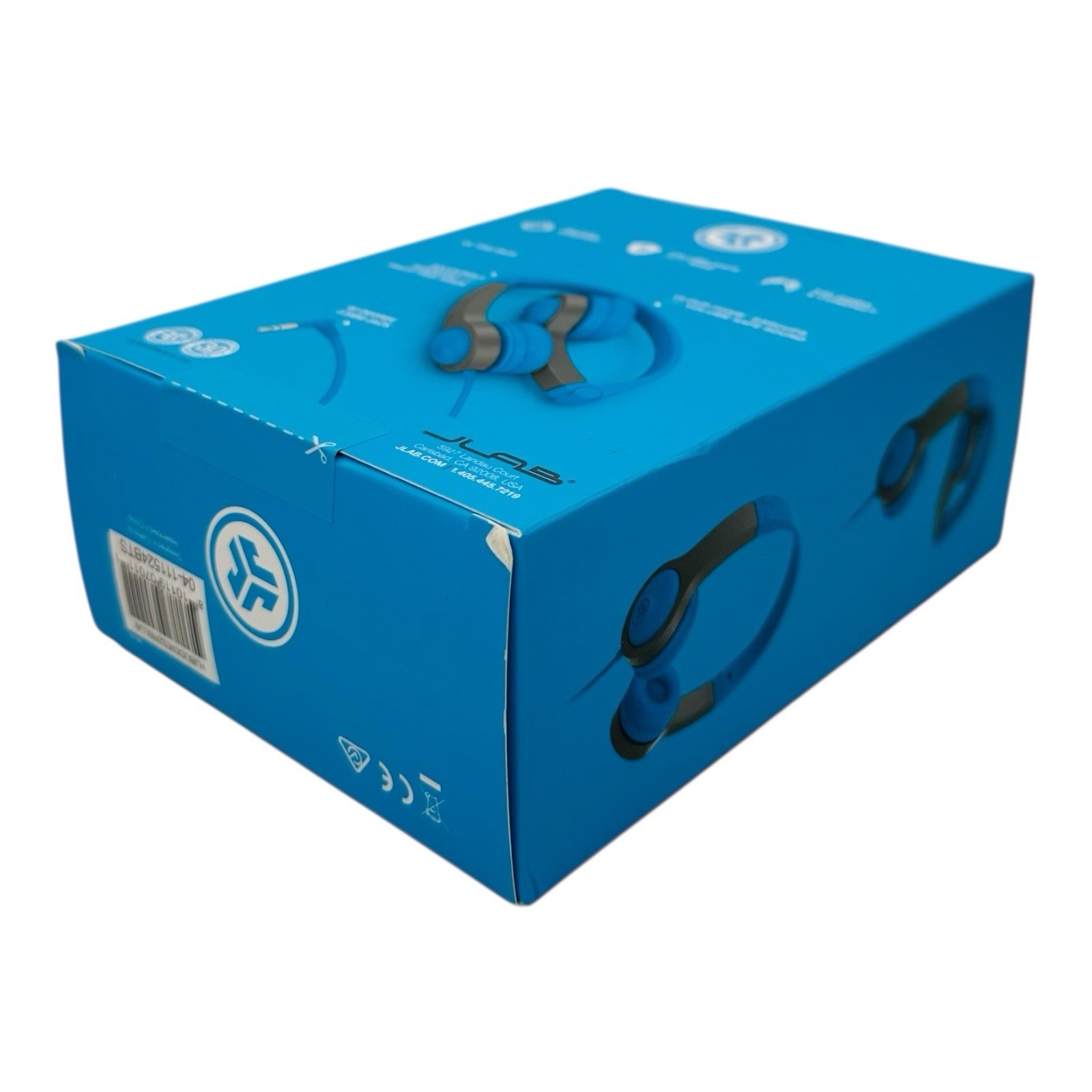 JLab JBuddies Folding Kids Headphones Wired Volume Safe 2nd Gen Blue/Gray