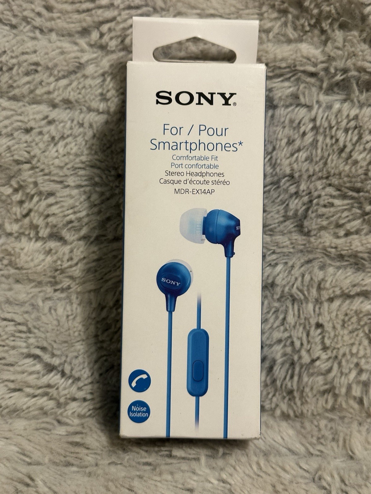 Sony MDREX14AP, In Ear Earbud Headphones with Mic Blue, Original, Smartphones