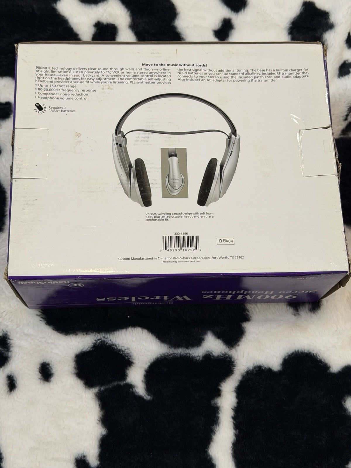 VTG Radio Shack 900MHZ Wireless Stereo Rechargeable Headphones 33-1196 –