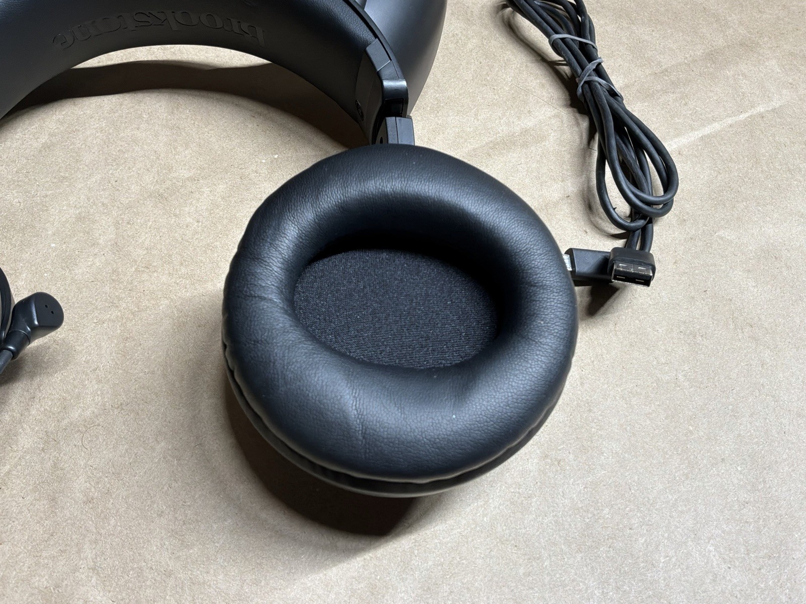 Brookstone Purple Black Cat Ear Headphones w/ Storage Case and Micro USB Cable