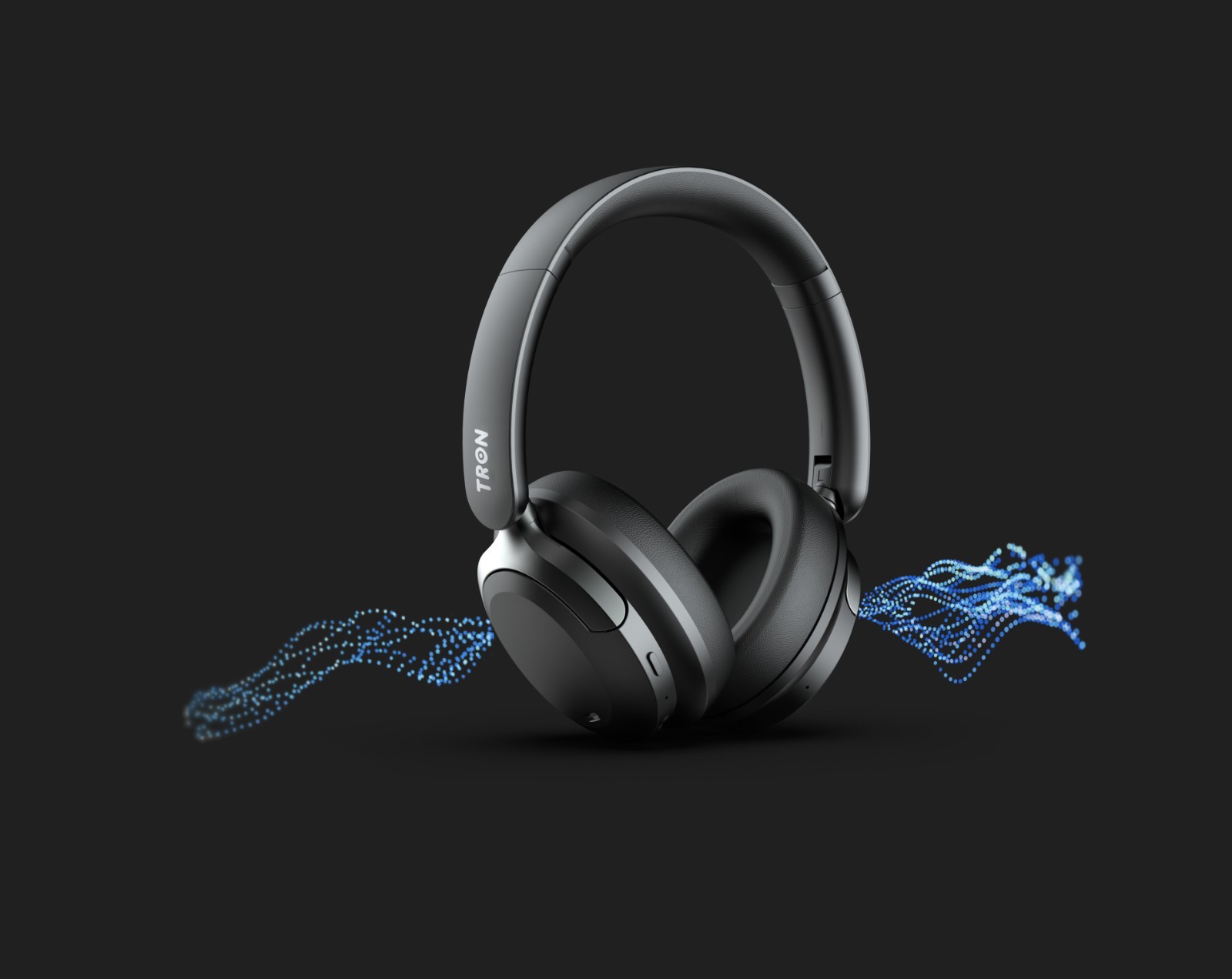 TRON Hybrid Noise Cancelling Headphones, OverEar Wireless Bluetooth Transparency