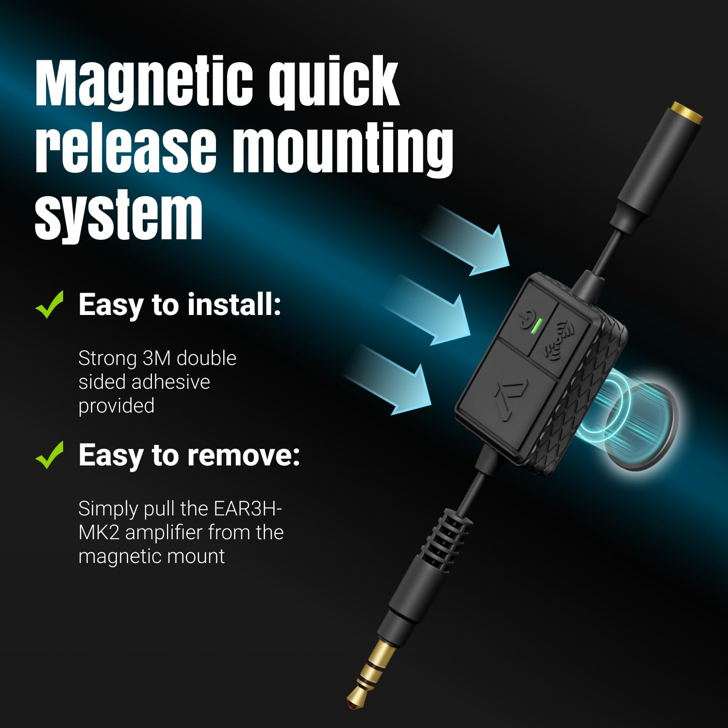 IASUS EAR3H-MK2 Helmet Audio Amplifier 12Db Volume Boost – 3.5Mm Input and Outpu