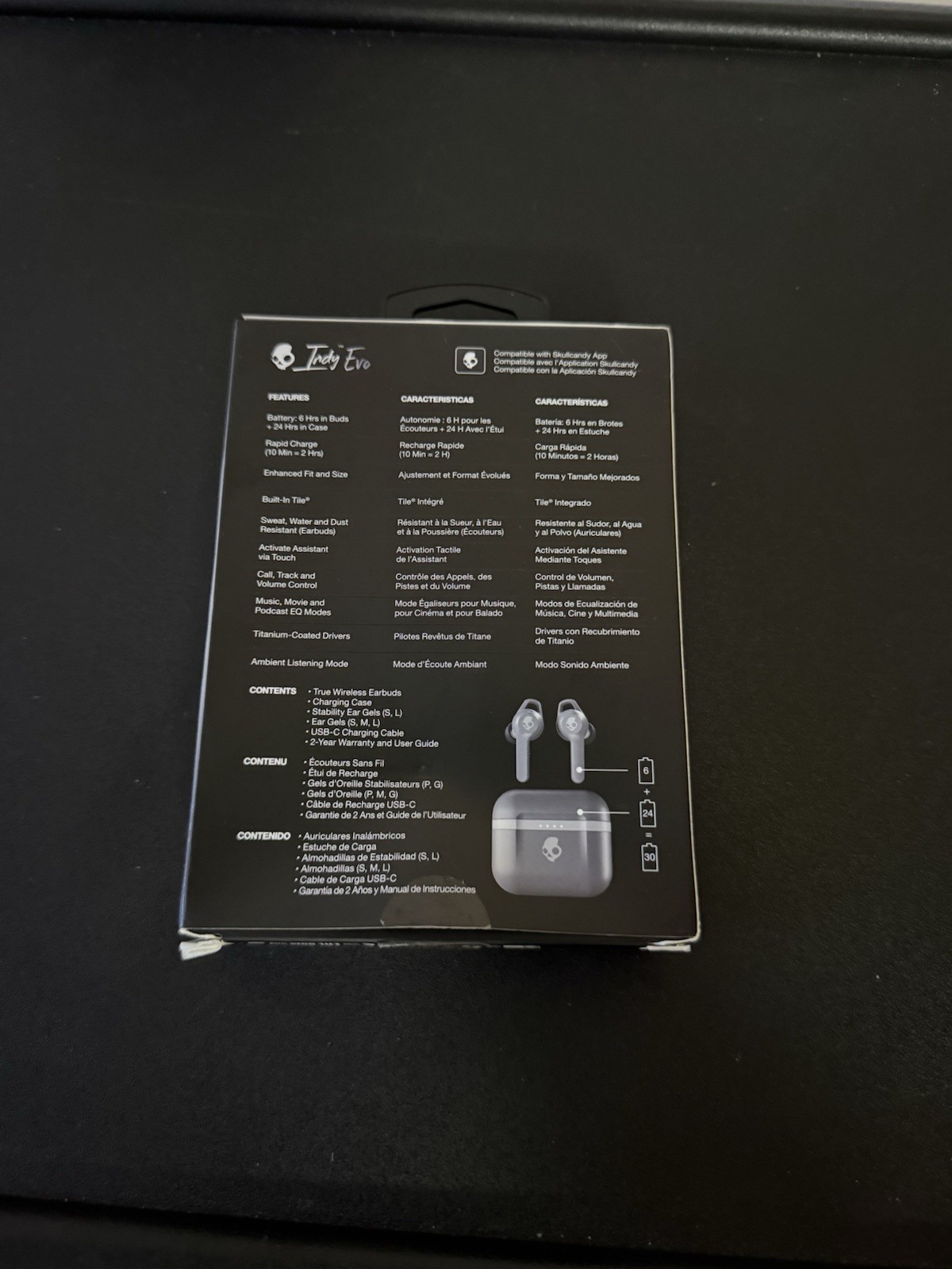 Skullcandy Indy Evo In-Ear Wireless Headphones – Black