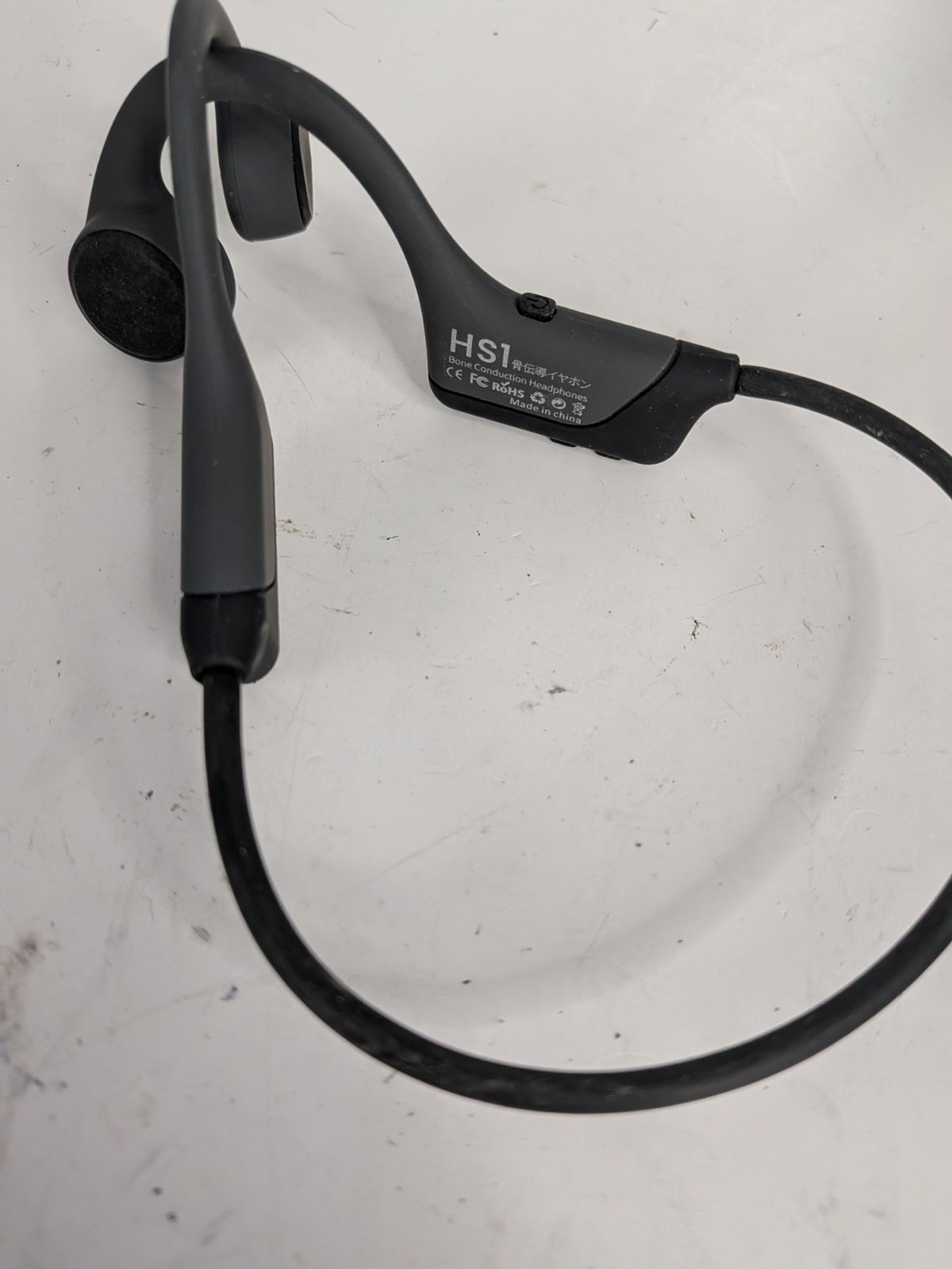 HS1 Bone Conduction Bluetooth Headphones Waterproof Lightweight Black Neckband