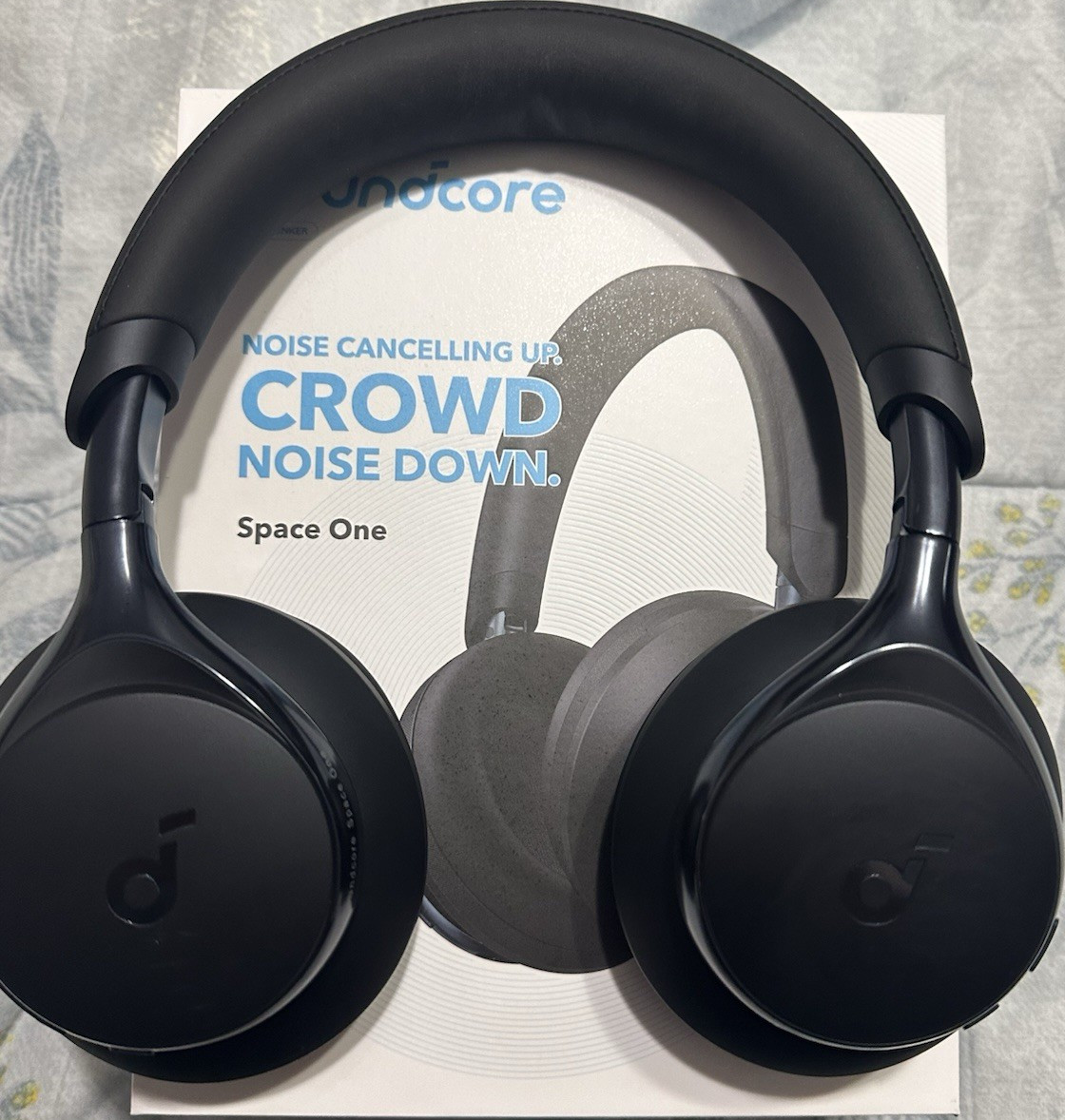 soundcore Space One Noise Canceling Over-Ear Headband Headphones Black USB-C
