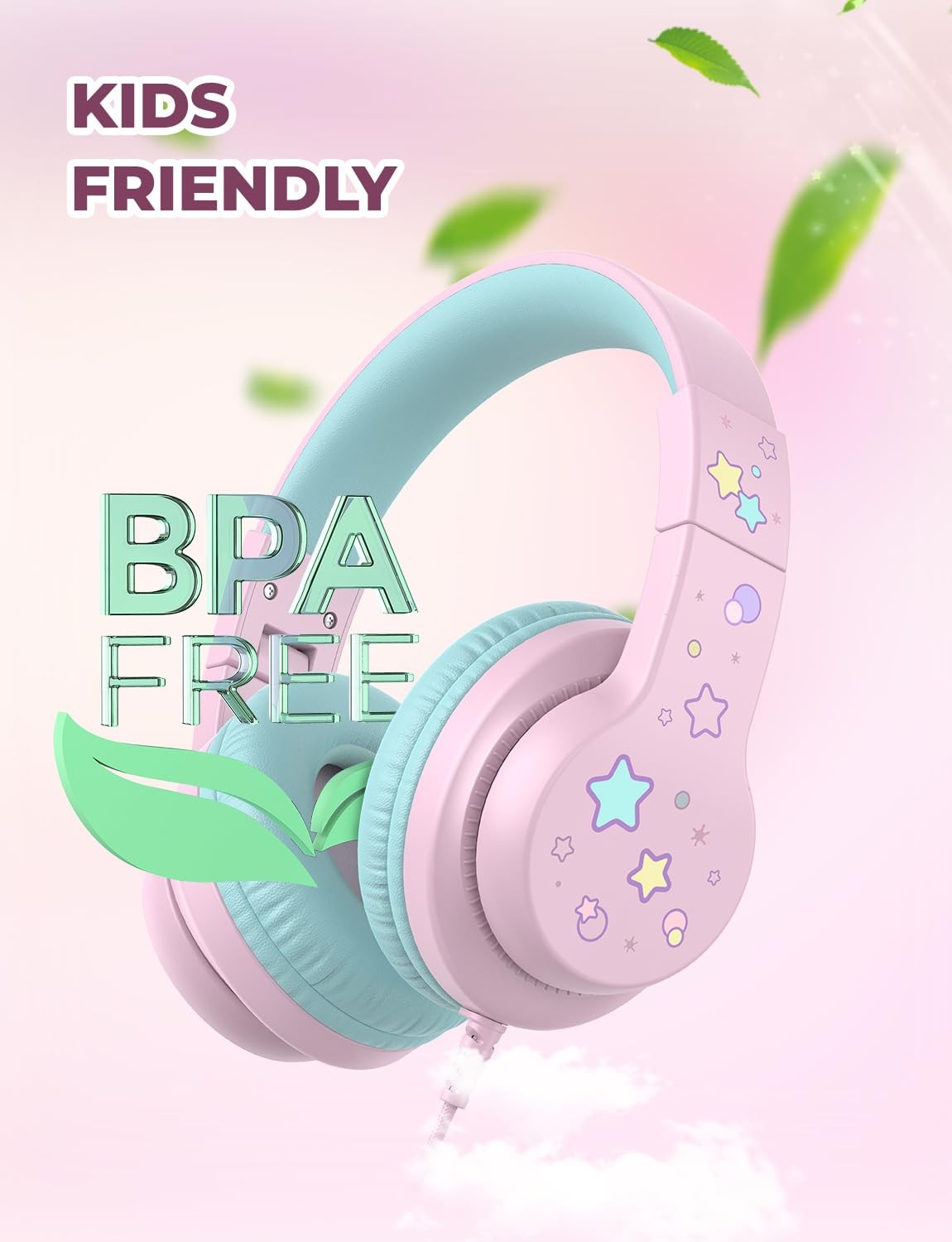 iClever Kids Headphones for School/Travel with Safe Volume 85dBA, HS19S Stere…