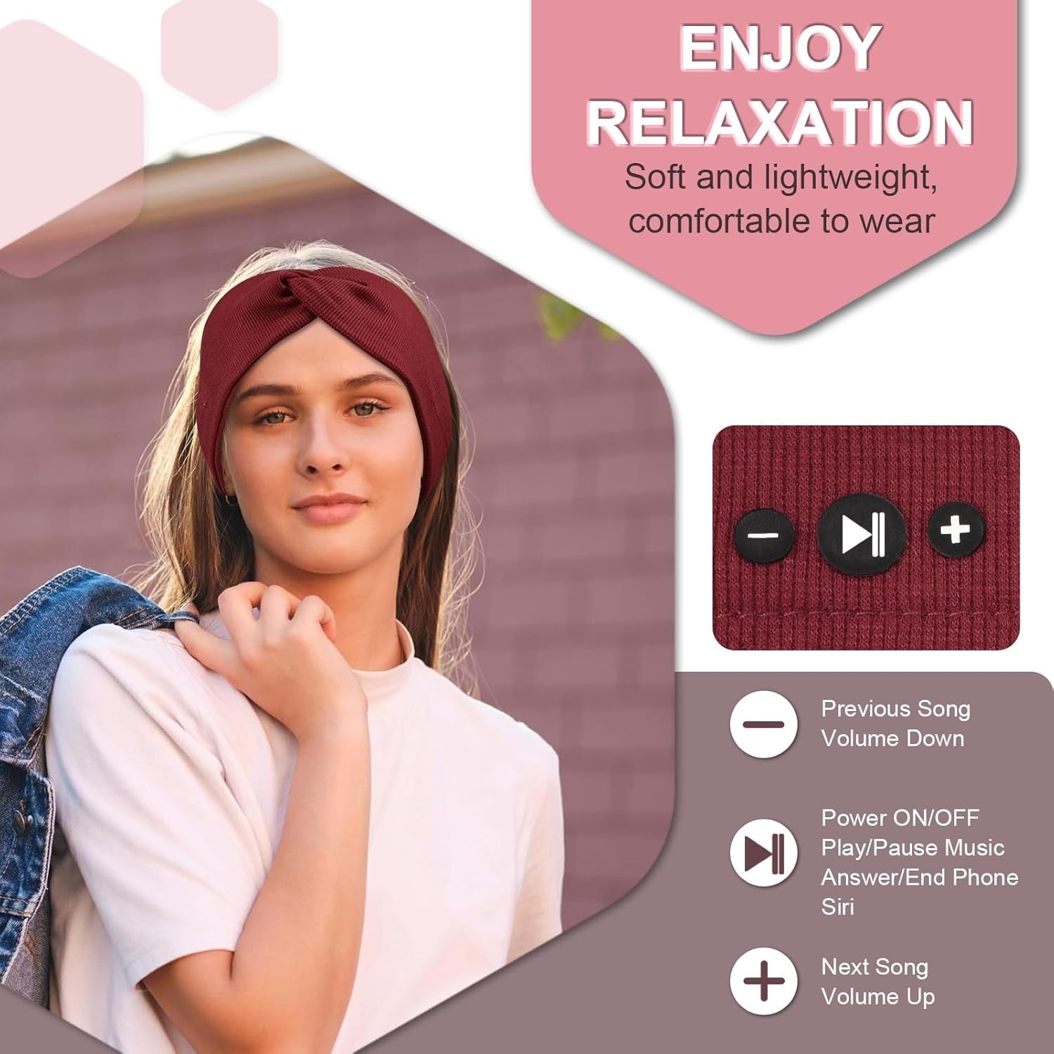 Wireless Bluetooth Headband Headphones for Women – Perfect for Workouts & Travel