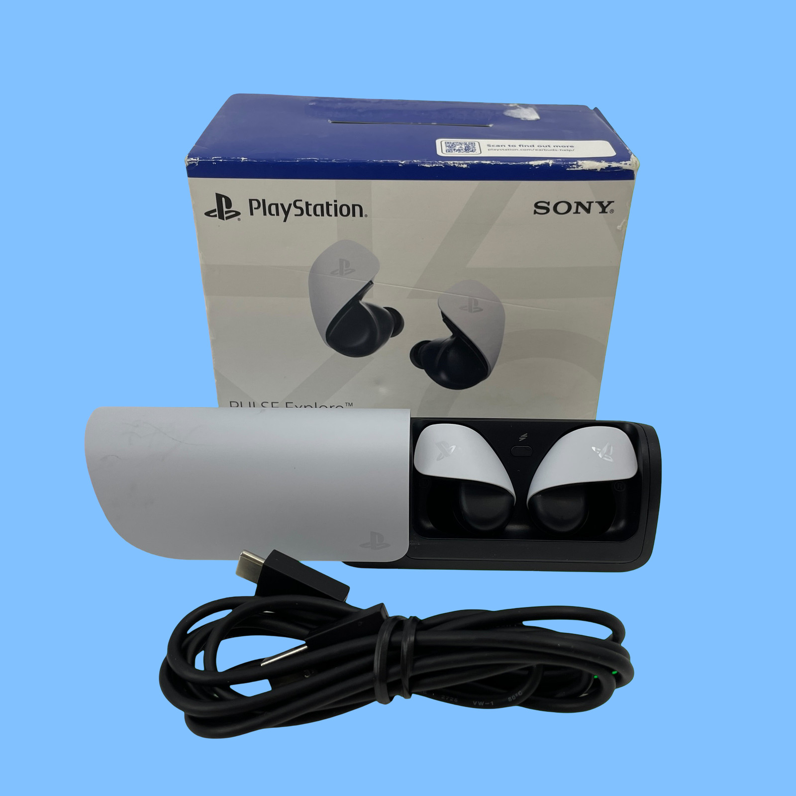 Sony PULSE Explore CFI-ZWE1 Bluetooth Gaming Earbuds – White NO DONGLE #MP8315