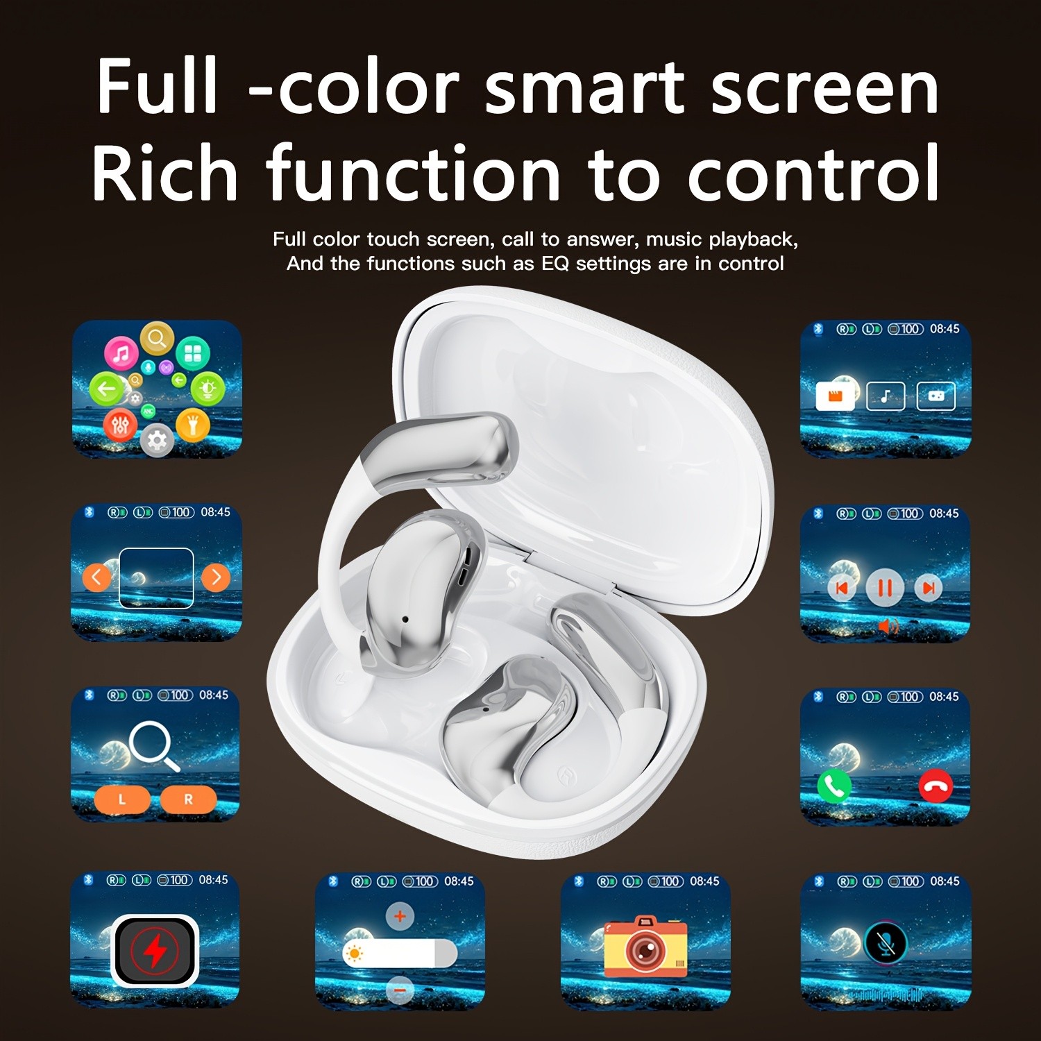 Wireless Bluetooth Translation Earbuds with 700mAh high-capacity charging case