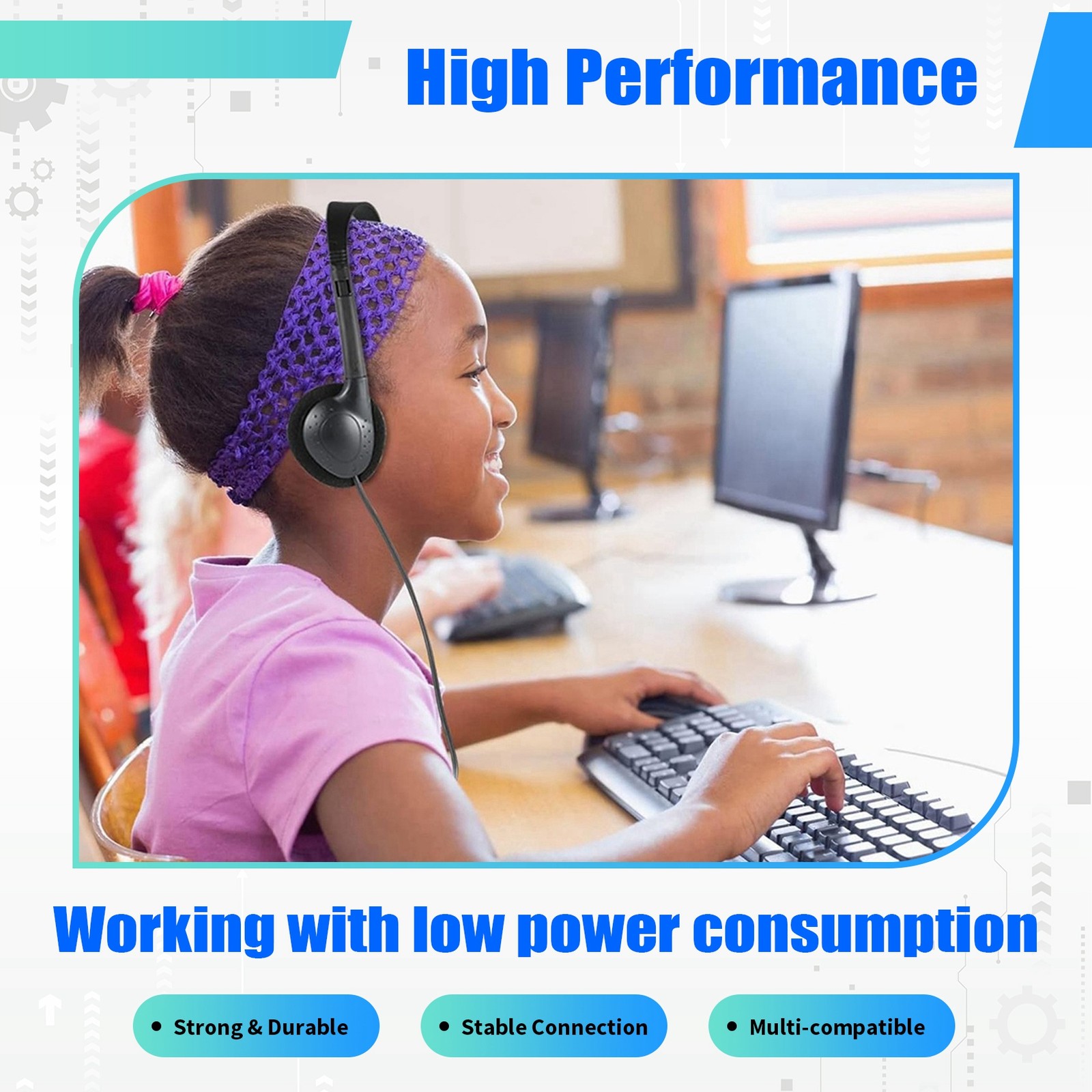 Classroom Headphones 10 Pack for Kids School, Earphones 3.5MM Audio Headset2603