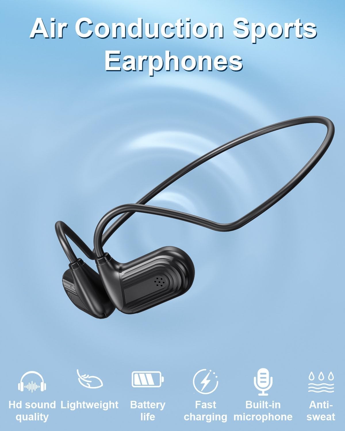 Open Ear Headphones,Bluetooth Headphone for Running Cycling Workouts