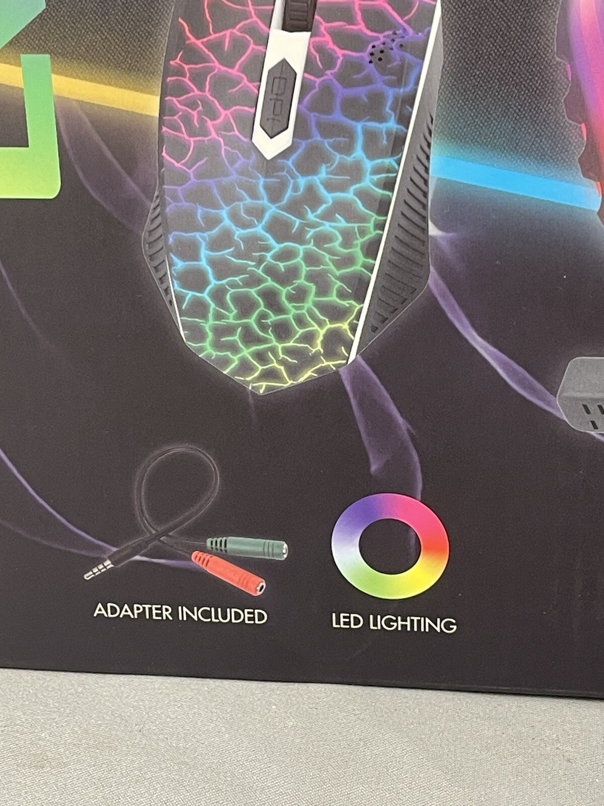 New Sealed LVLUP 3 Piece LED Light Up Pro Gaming Kit- Headset / Mouse / Mousepad