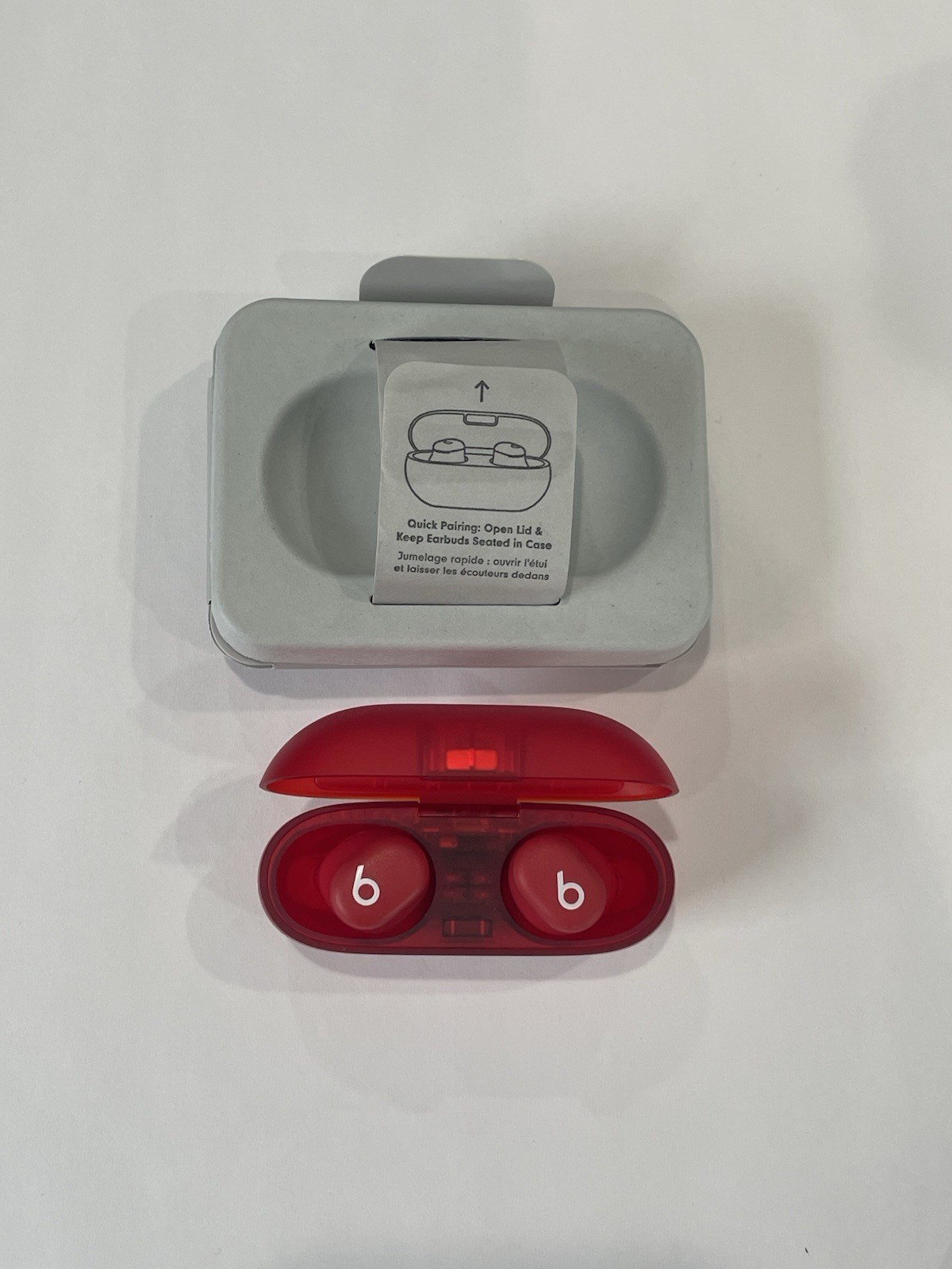 Beats by Dr. Dre Solo Buds Transparent Red In Ear Headphones – VERY GOOD