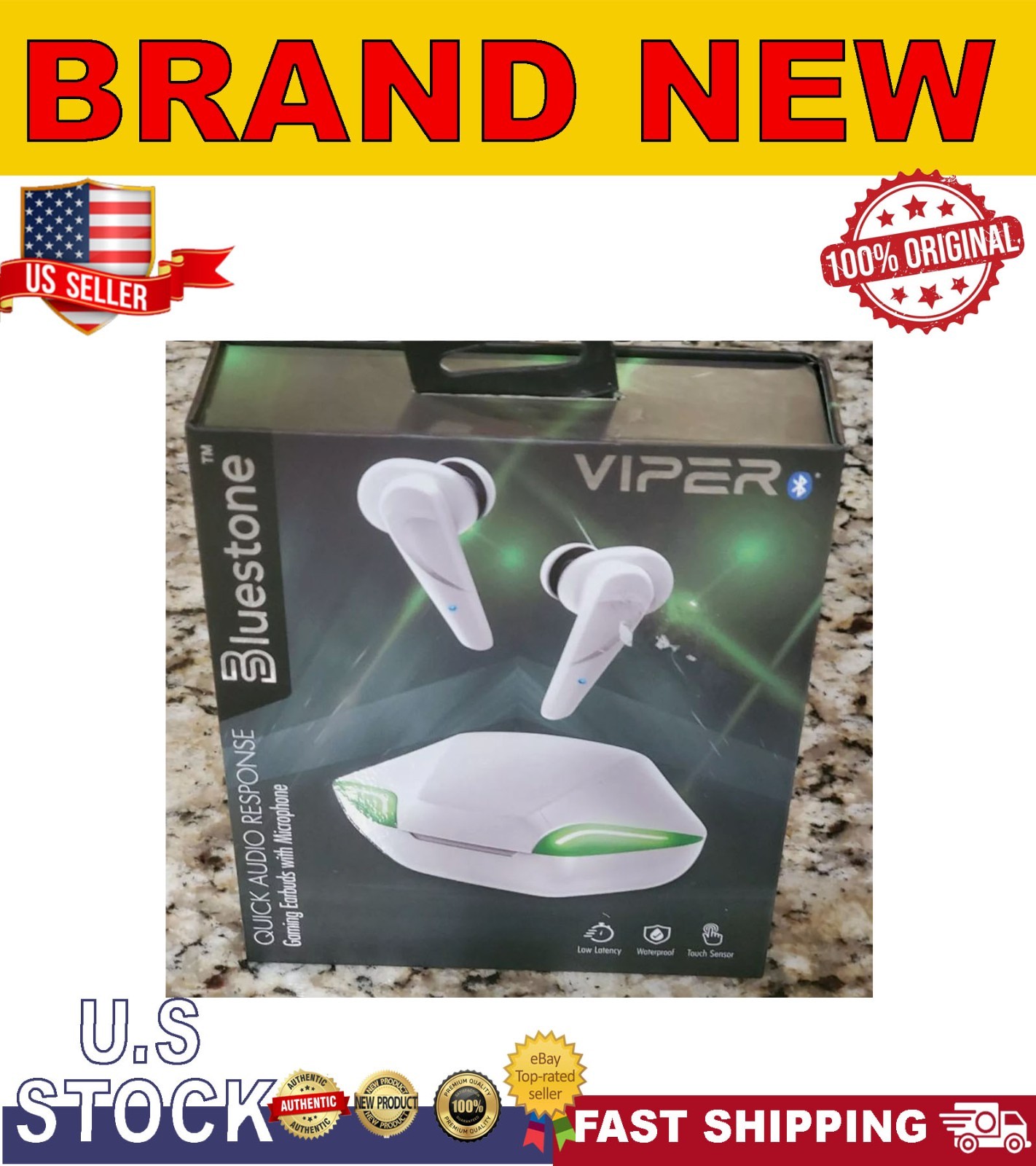 BLUESTONE Viper LED True Wireless Gaming Earbuds w/ Quick Response NEW