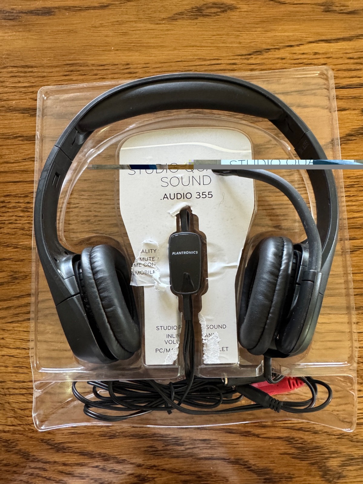 Plantronics Audio [A355 Headset Headphones with Microphone Mic Black -SHIPS FREE
