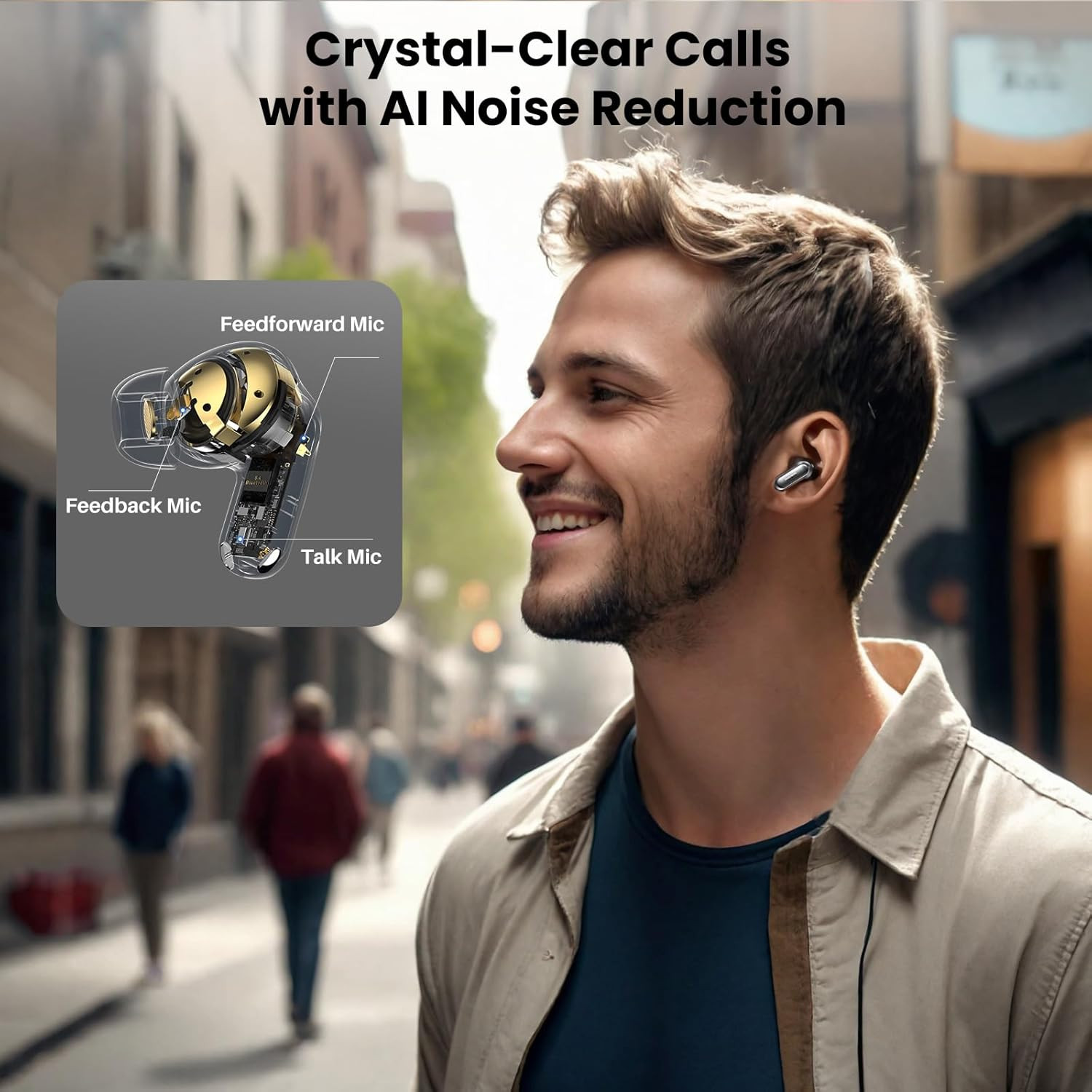 NC20 Active Noise Cancelling Wireless Earbuds, LDAC Hi-Res Sound Bluetooth Headp