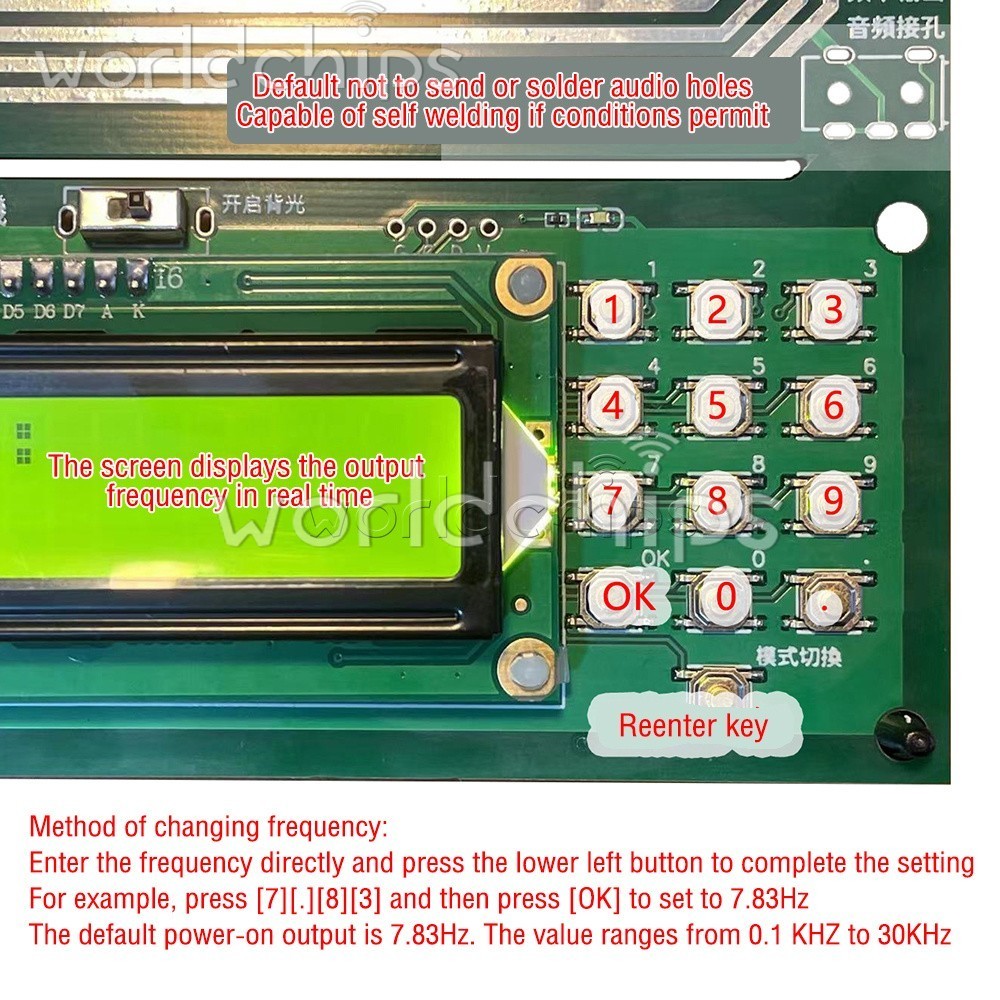10PCS Adjustable 0.1HZ-30KHZ Schumann Wave Frequency Pulse Generator