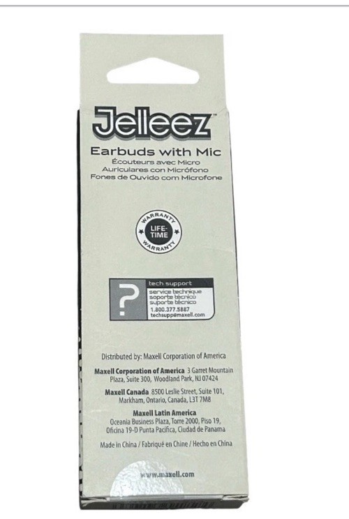 Maxell Soft Comfort Fit 191569 Jelleez JELM-Black Corded Earbuds w/ Microphone