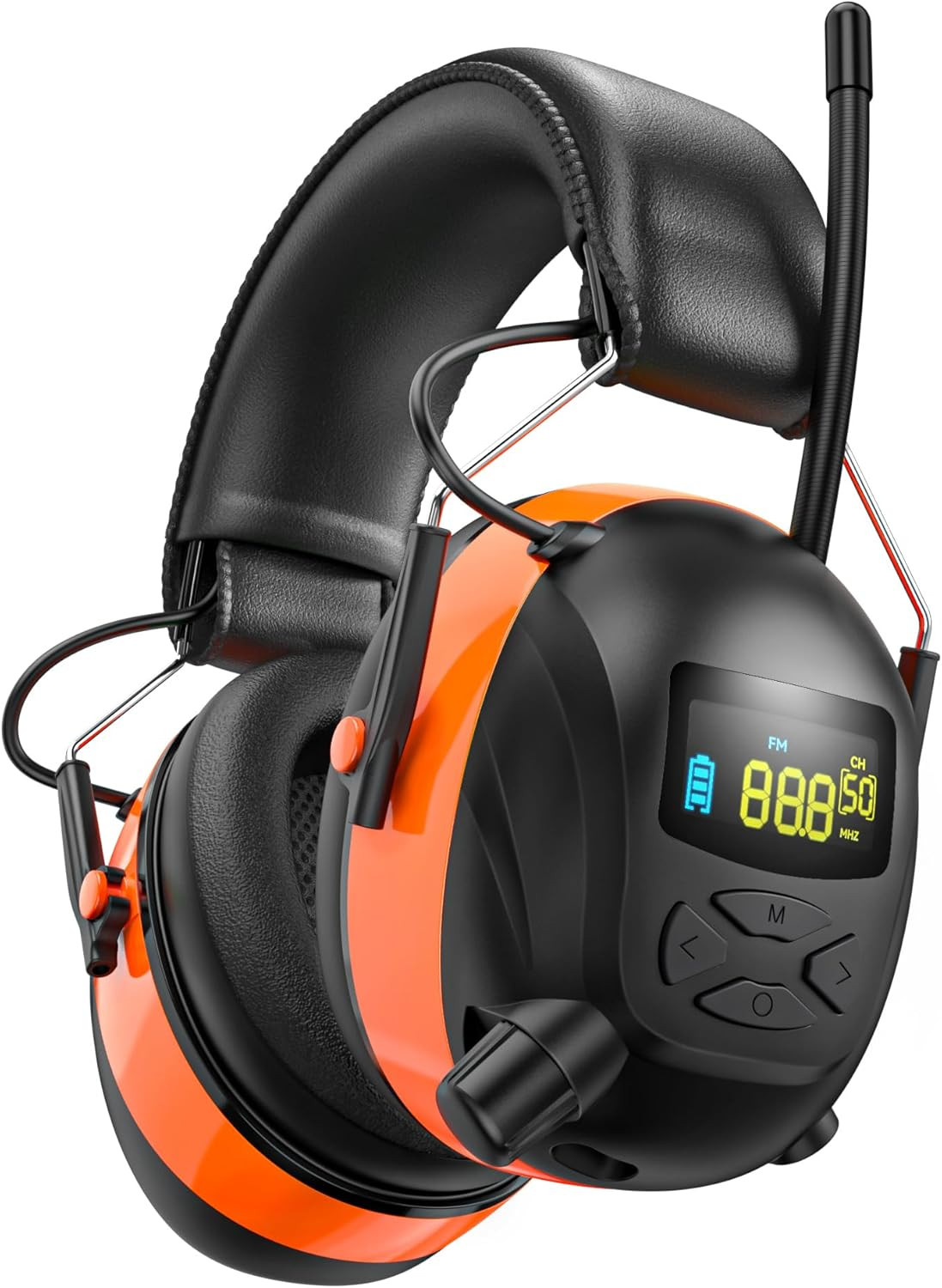 2025 Bluetooth 5.4 AM/FM Radio Ear Protection Headphones with Backlit Digital Di