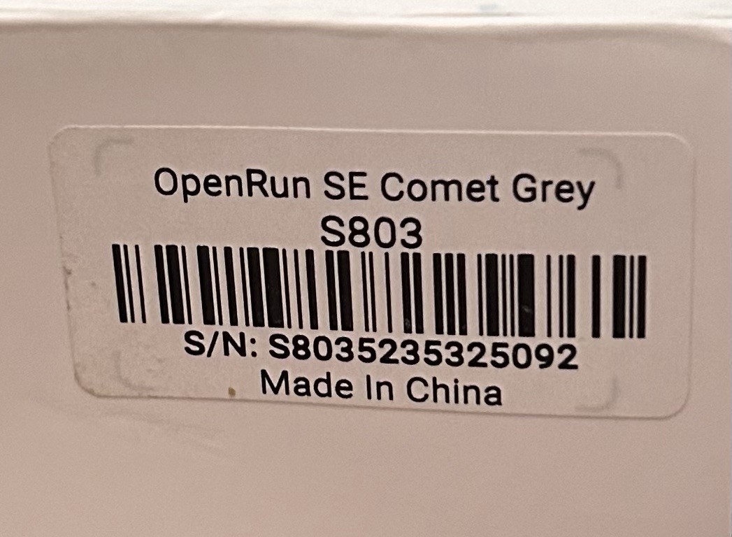Comet Gray Shokz OpenRun SE Bone Conduction Wireless Bluetooth Headphones S803