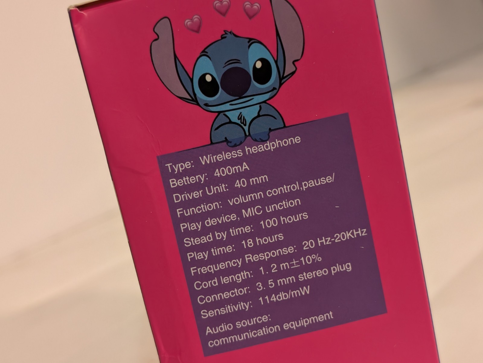 Lot of 10 Stitch kids Bluetooth wireless headphones AH-906 mic 3.5mm jack blue