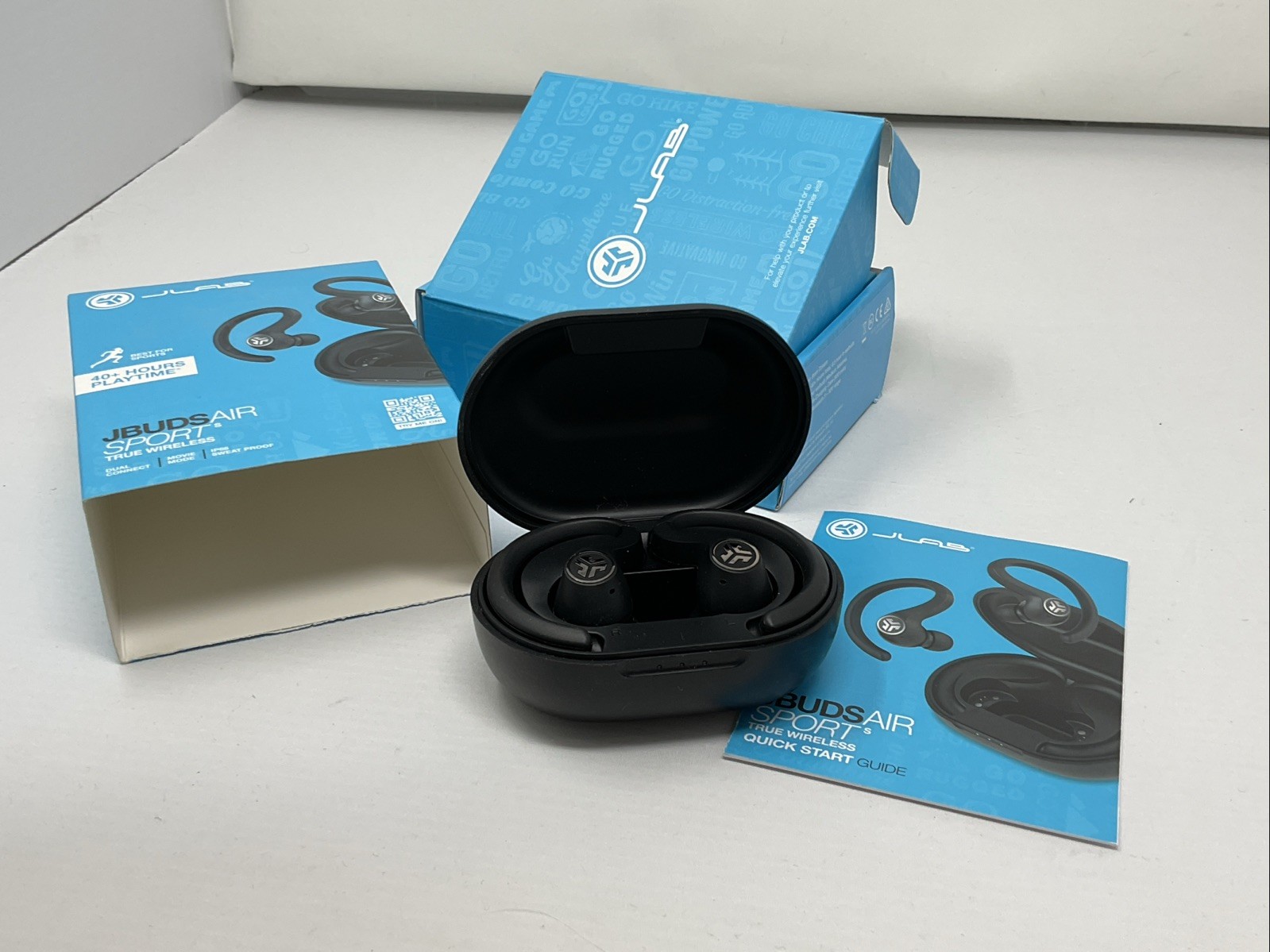 JLab JBuds Air Sport Wireless Earbuds White, 40+ Hours Playtime, Bluetooth