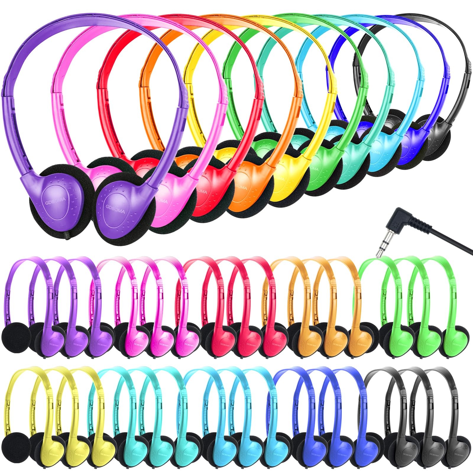 Headphones Bulk 25 Pack for School Students Children