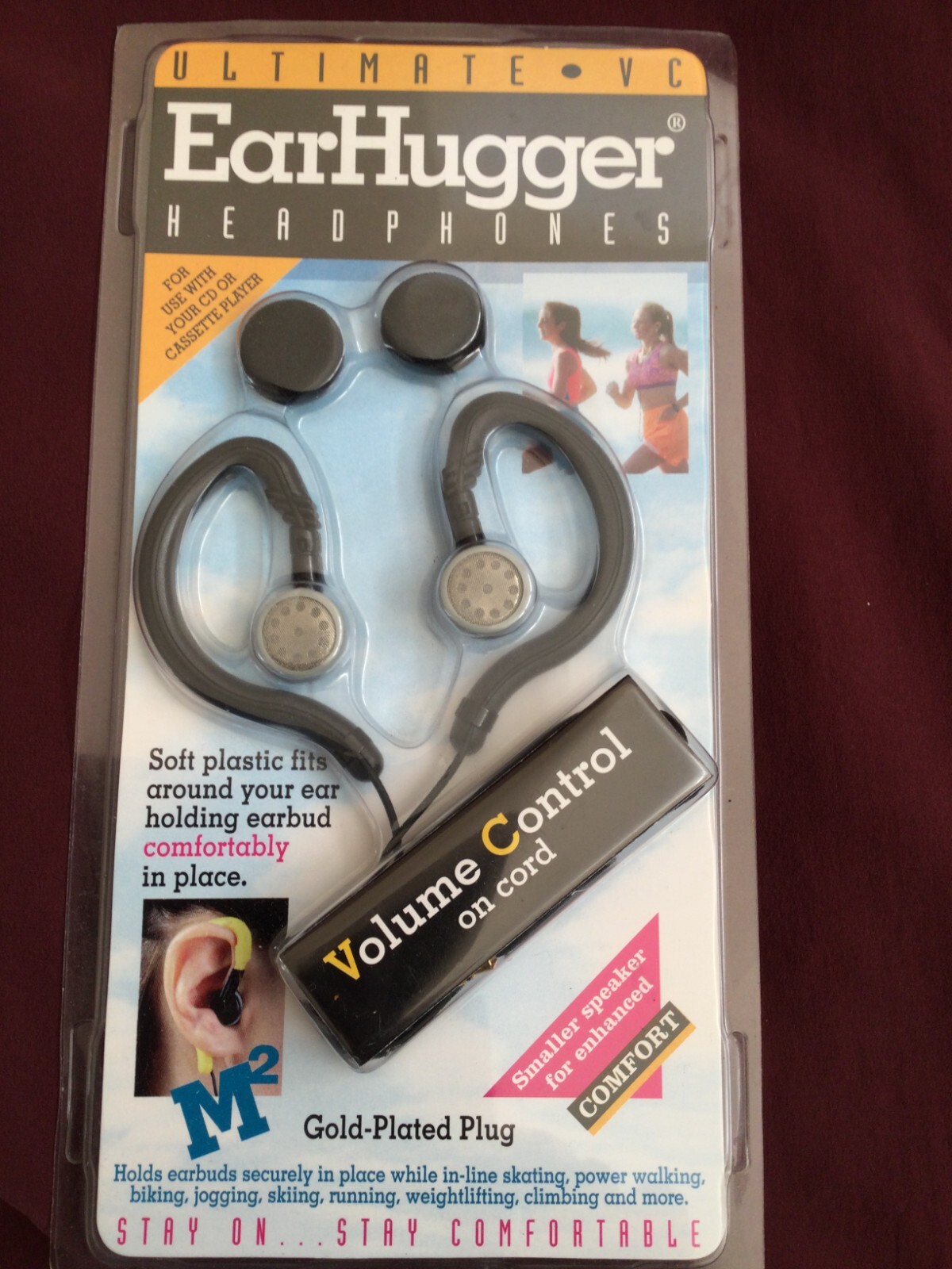 NEW Ultimate VC Ear Hugger Headphones • Volume Control on Cord • NEW in Package