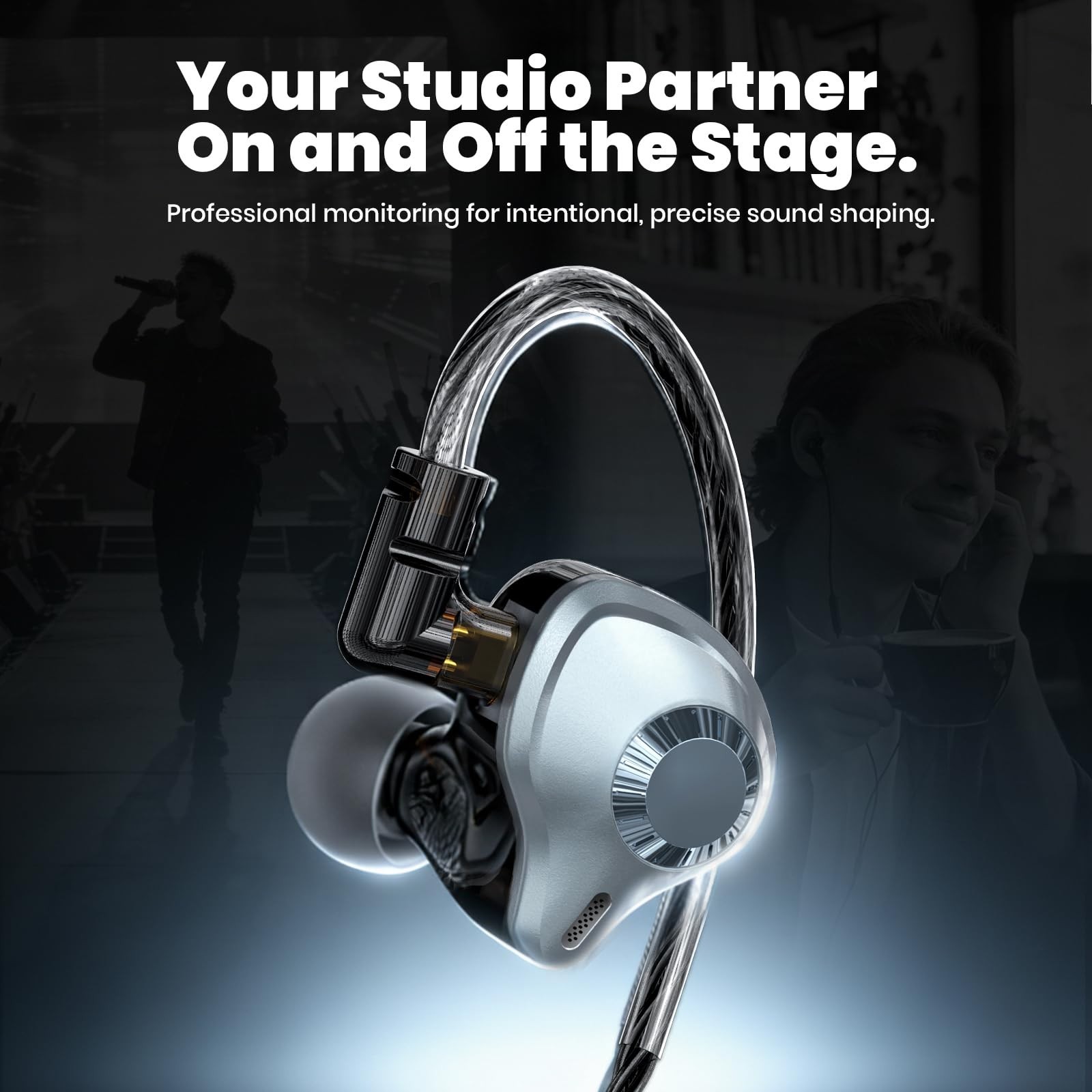 HiFi In-Ear Monitor Headphones, Wired Earbuds with Deep Bass, Sound Isolation, U