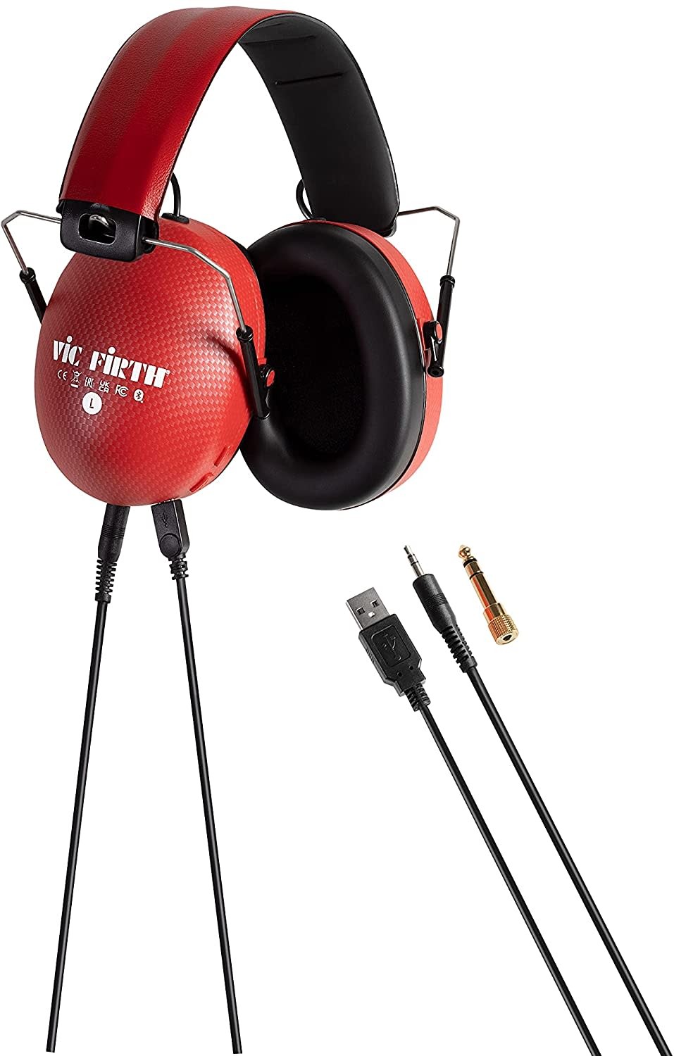 Vic Firth VXHP0012 Bluetooth Isolation Headphones, Red