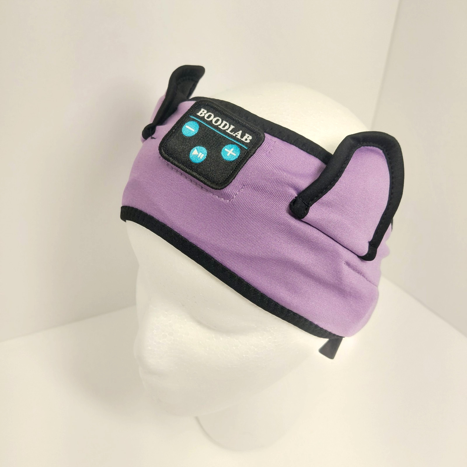 Boodlab Kids Headphones Purple soft fabric Bluetooth BDEM01 Dual Connectivity