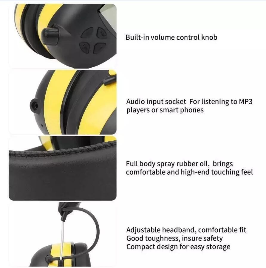 Electronic Digital FM Radio Bluetooth Headphones Ear Protection Safety Ear Muffs