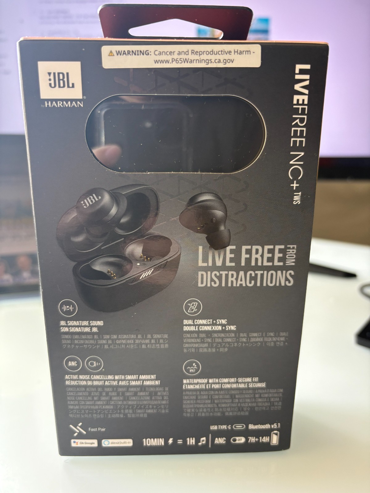JBL Live Free NC+ TWS True Wireless in-Ear Noise Cancelling Bluetooth Headphones