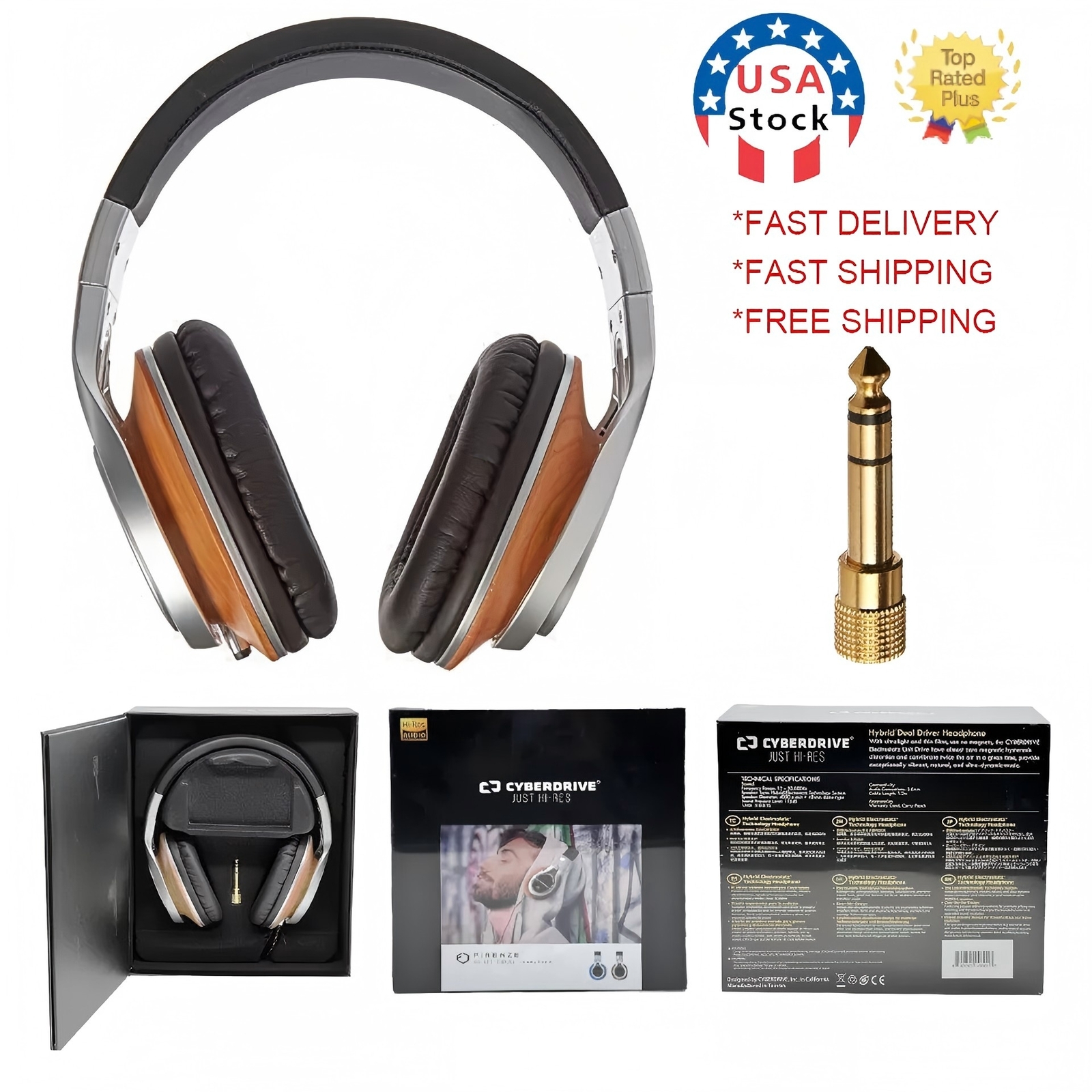 Hi Res Audio Cyberdrive Over The Ear Headset 40mm Drivers Comfortable and Studio