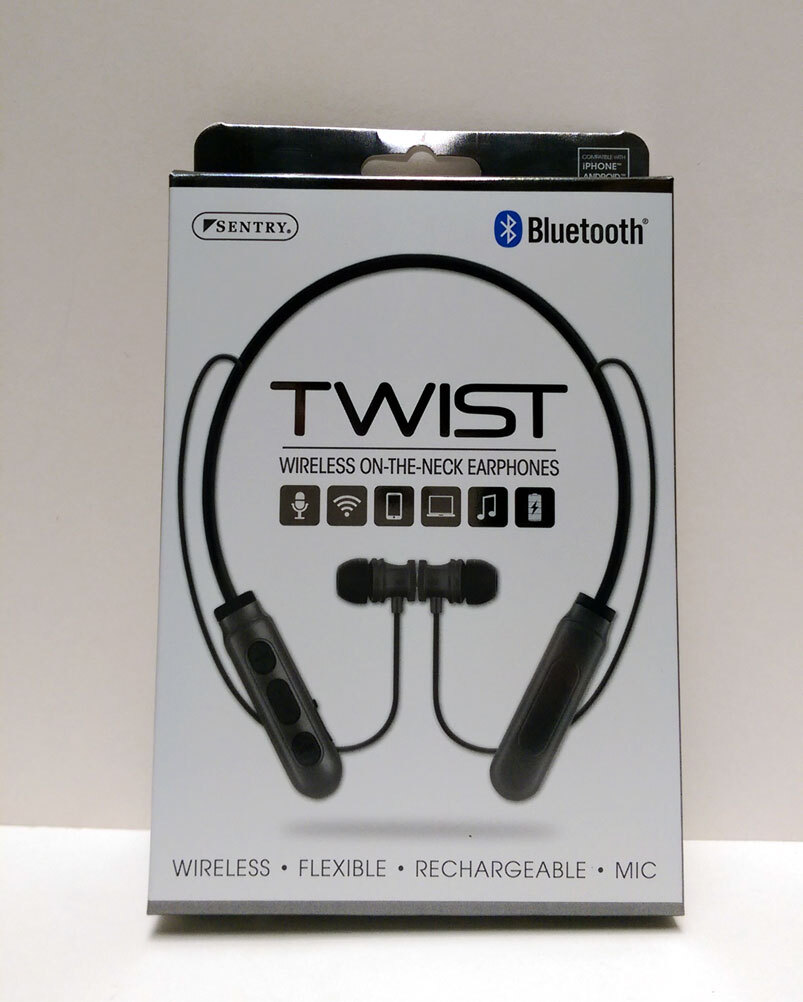 Sentry Bluetooth TWIST Wireless ON-THE-NECK Earphone Headphones Earbuds NEW