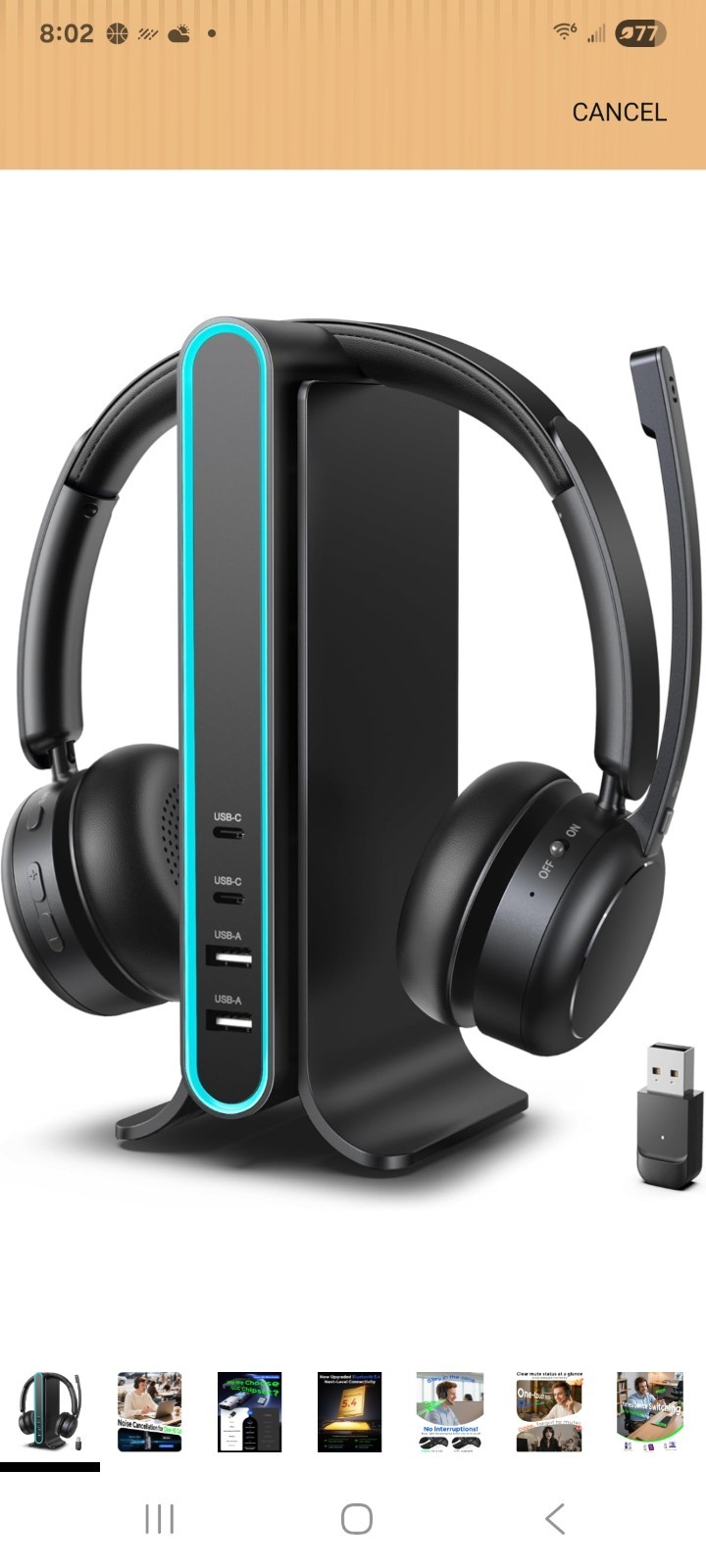 Yukigefe KH155M Wireless 5.4 Bluetooth Headphones with Mic Noise Canceling