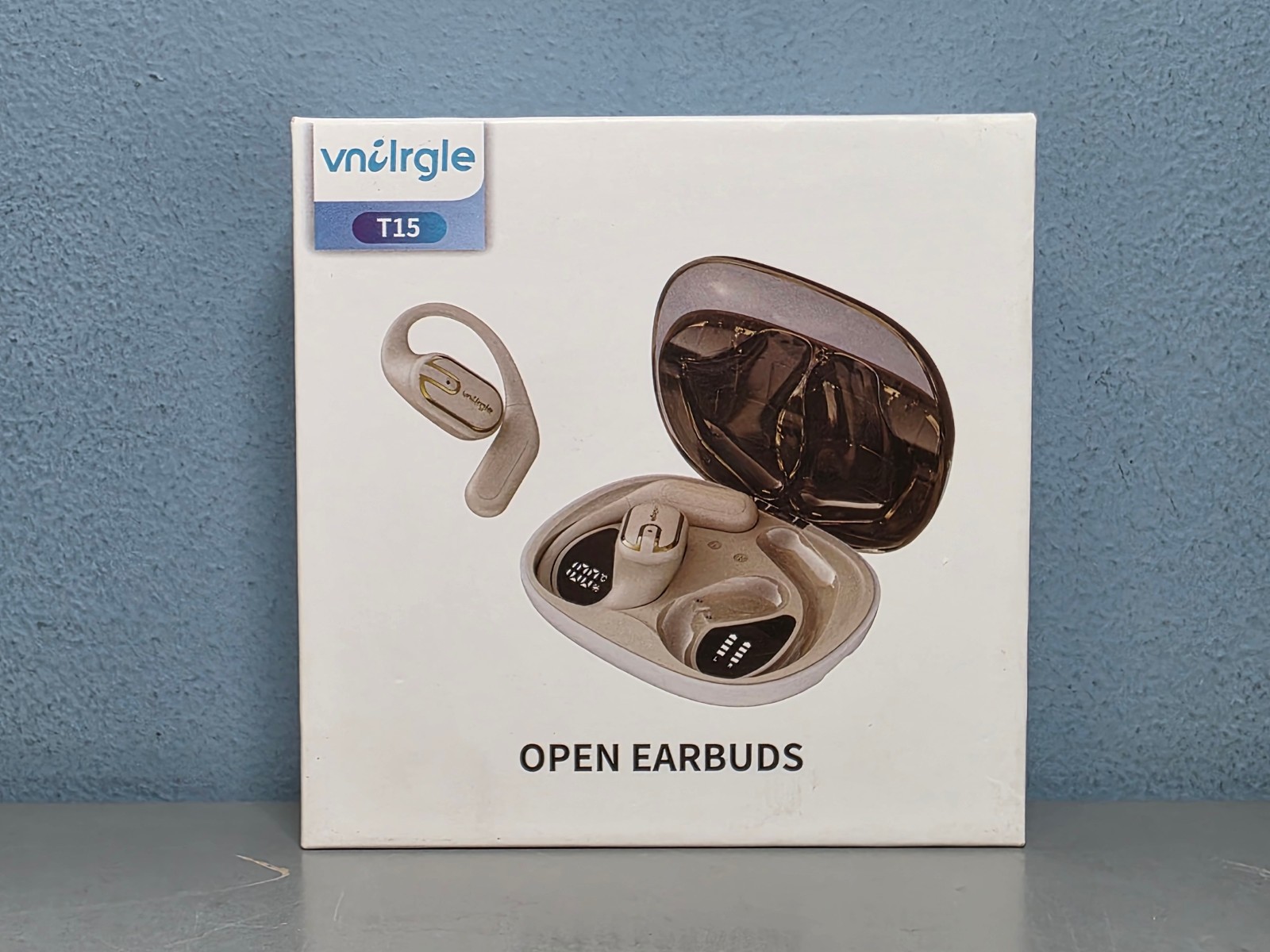 Vnilrgle T15 Open Ear Earhook Wireless Bluetooth Earbuds in Beige New
