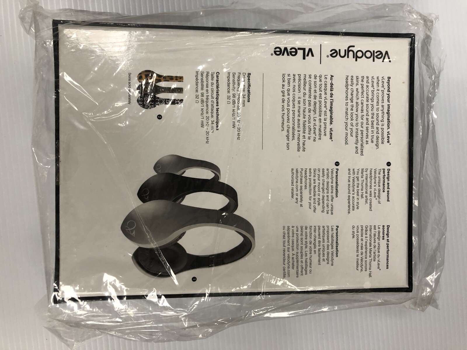 Velodyne vLeve On-Ear Headphones (Satin Silver) – Never taken out of box