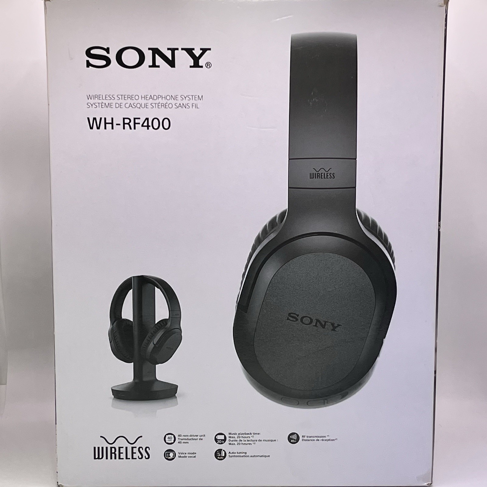 Sony WH-RF400 Wireless Home Theater Headphone System for TV – Black in Open Box