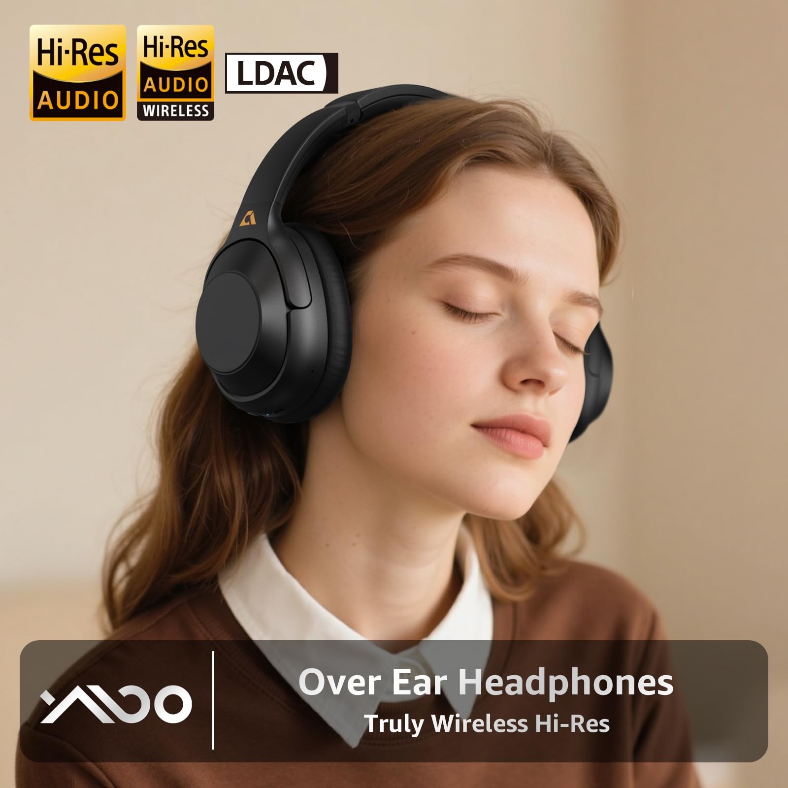Active Noise Cancelling Headphones for Airplane Travel, LDAC Hi-Res Audio, Wi…